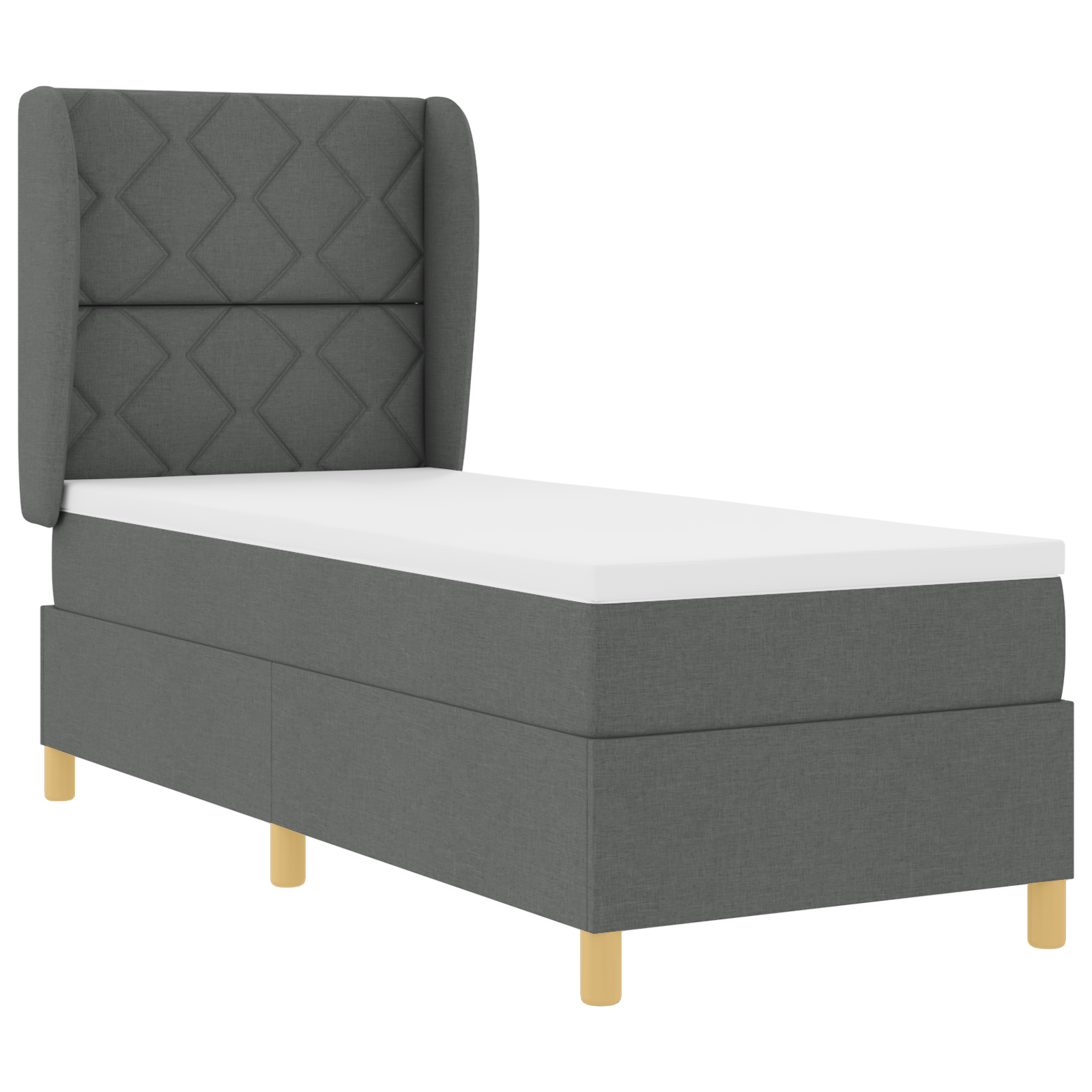 Thumbnail - vidaXL Boxspringbett mit Matratze Dunkelgrau 80x200 cm Stoff