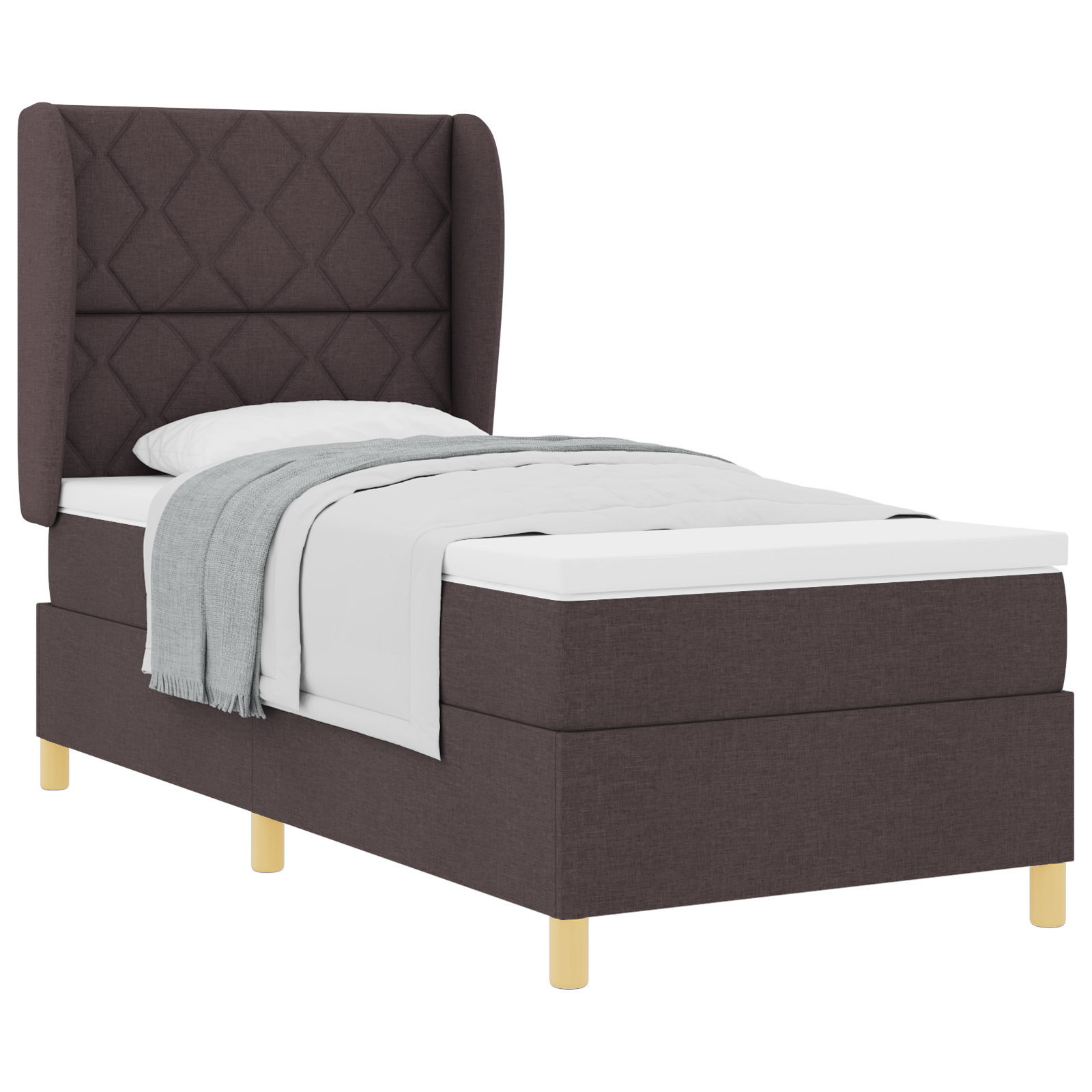 Thumbnail - vidaXL Boxspringbett mit Matratze Dunkelbraun 90x200 cm Stoff