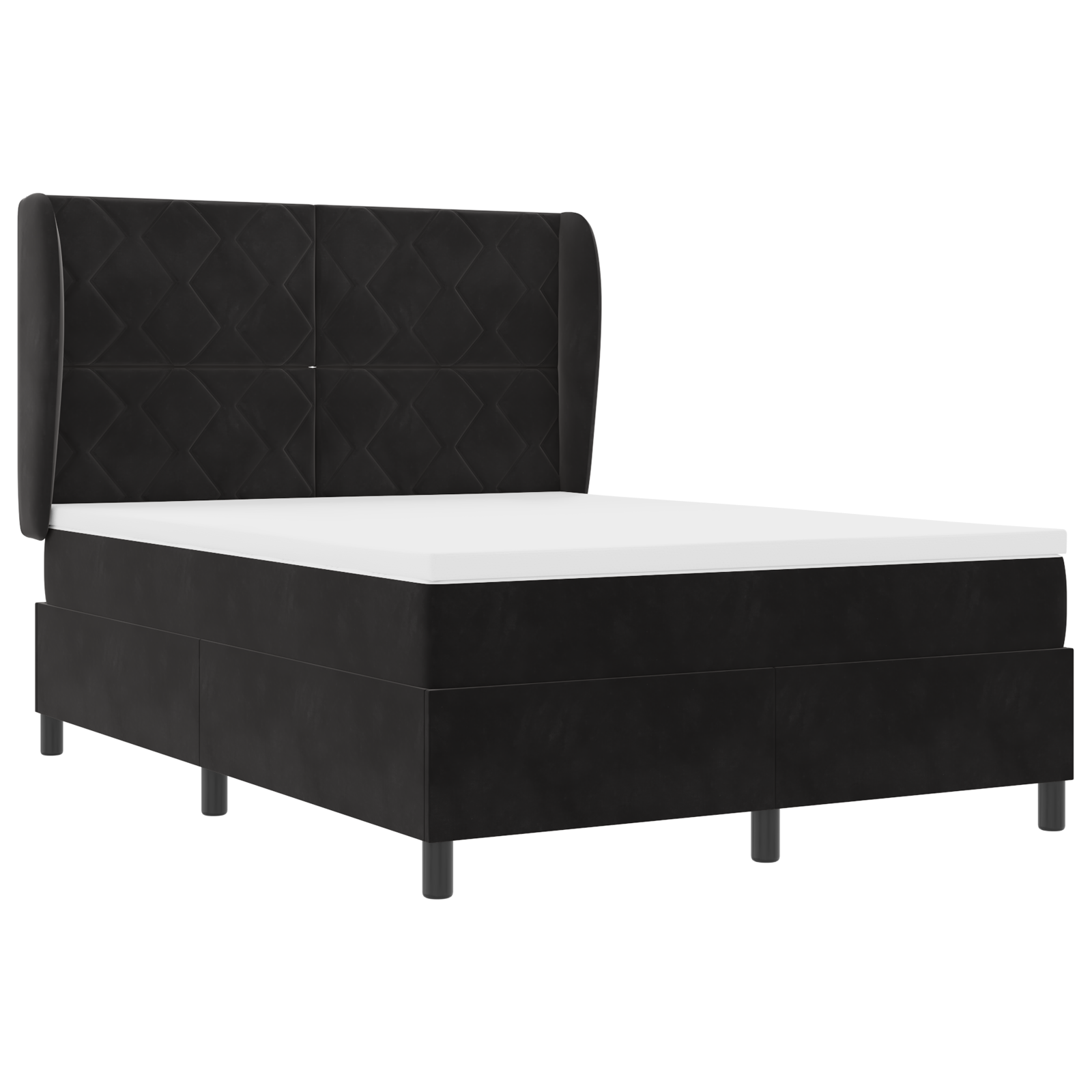 Thumbnail - vidaXL Boxspringbett mit Matratze in Schwarz 160x200 cm aus Samt