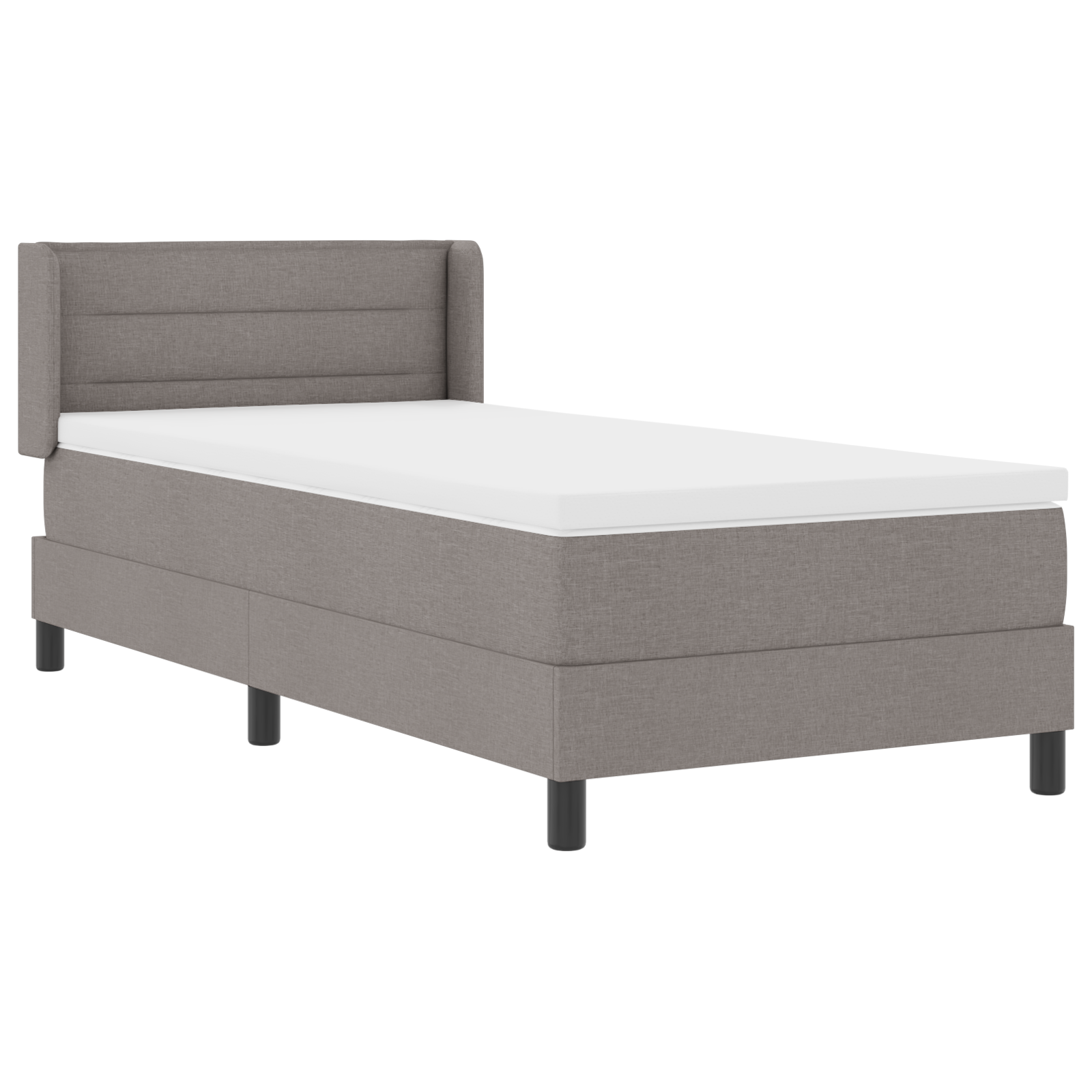Box Spring Bed with Mattress Taupe 80x200 cm Fabric - Image 7