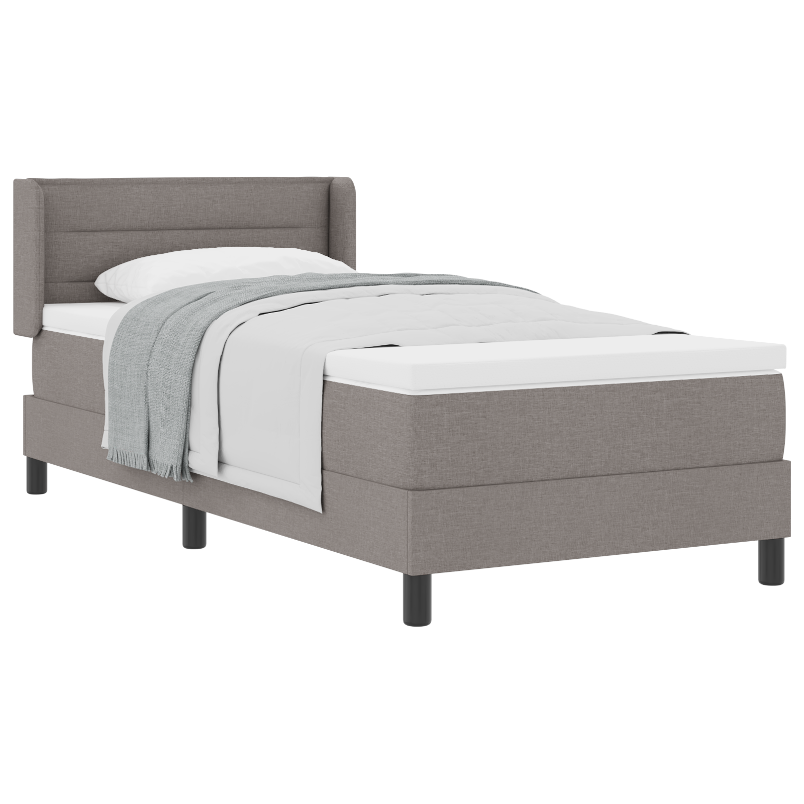 Box Spring Bed with Mattress Taupe 80x200 cm Fabric - Image 2
