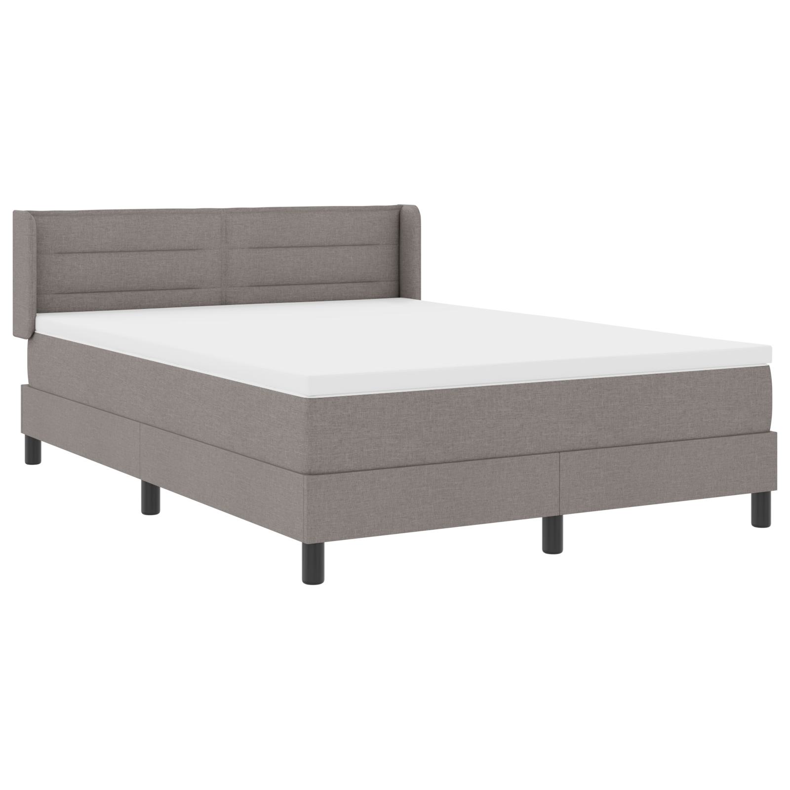 Box Spring Bed with Mattress Taupe 140x190 cm Fabric - Image 7