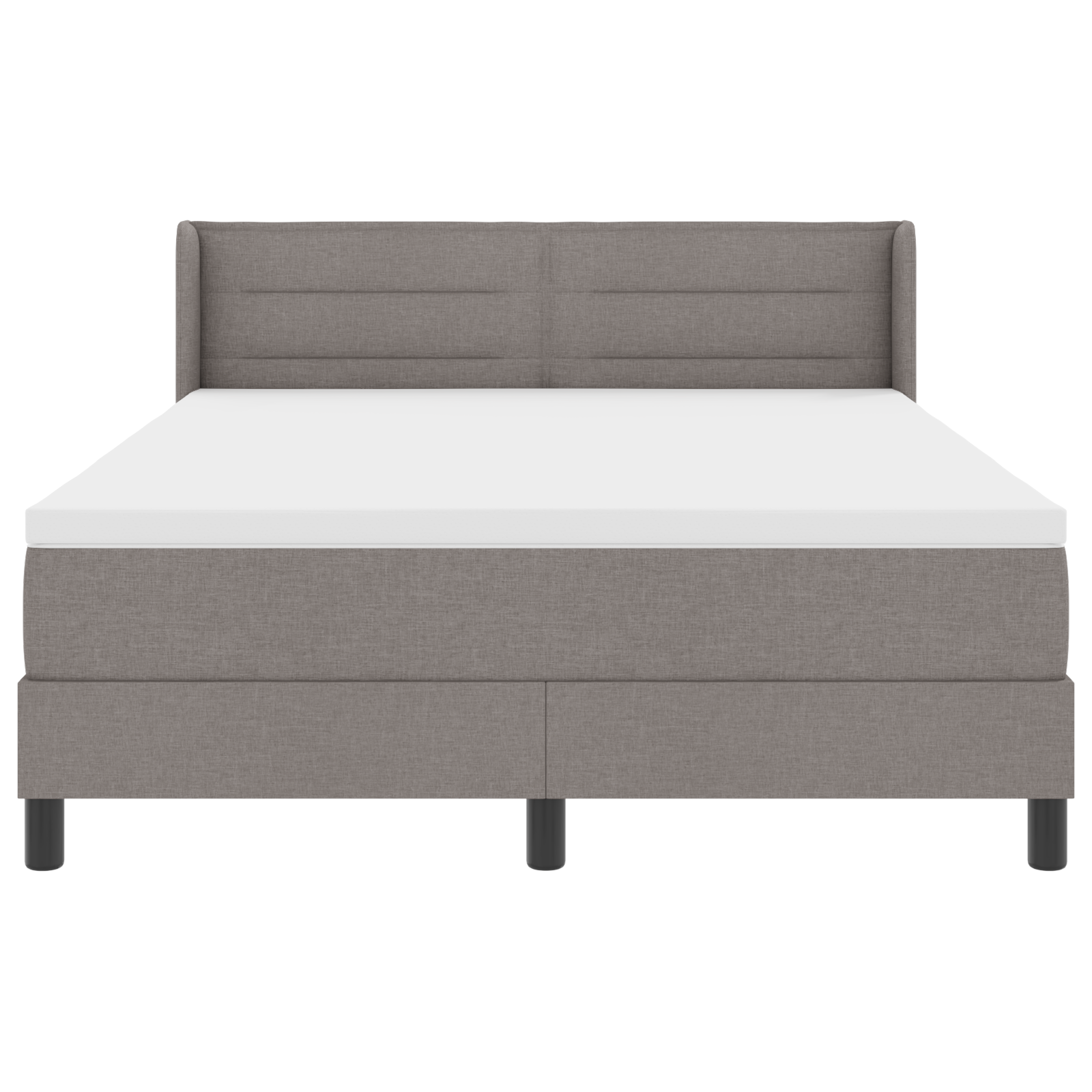 Box Spring Bed with Mattress Taupe 140x190 cm Fabric - Image 8