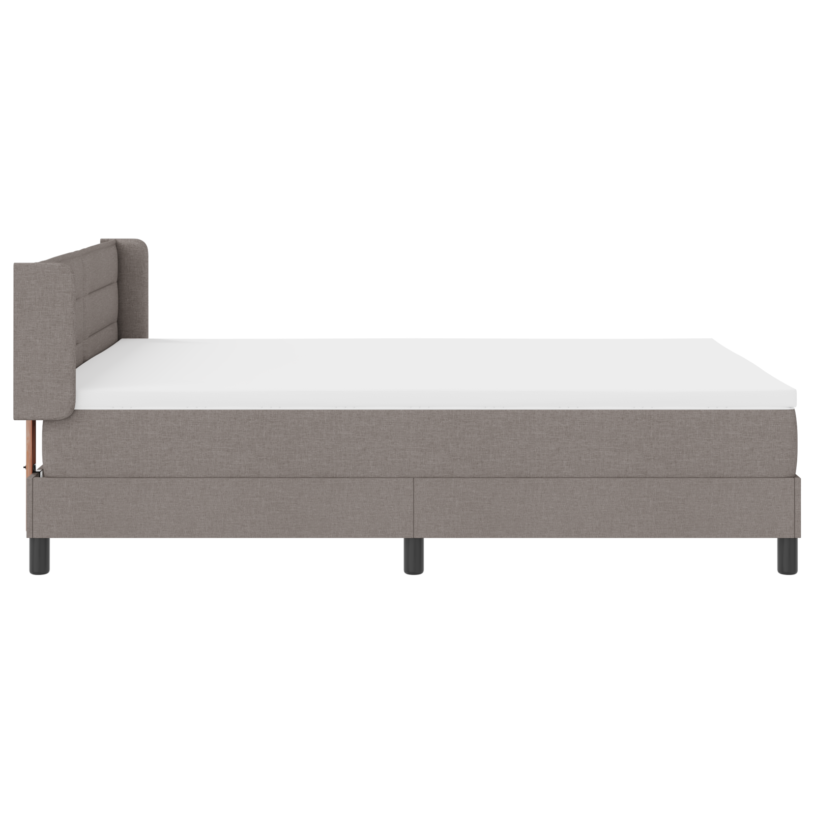 Box Spring Bed with Mattress Taupe 140x190 cm Fabric - Image 9