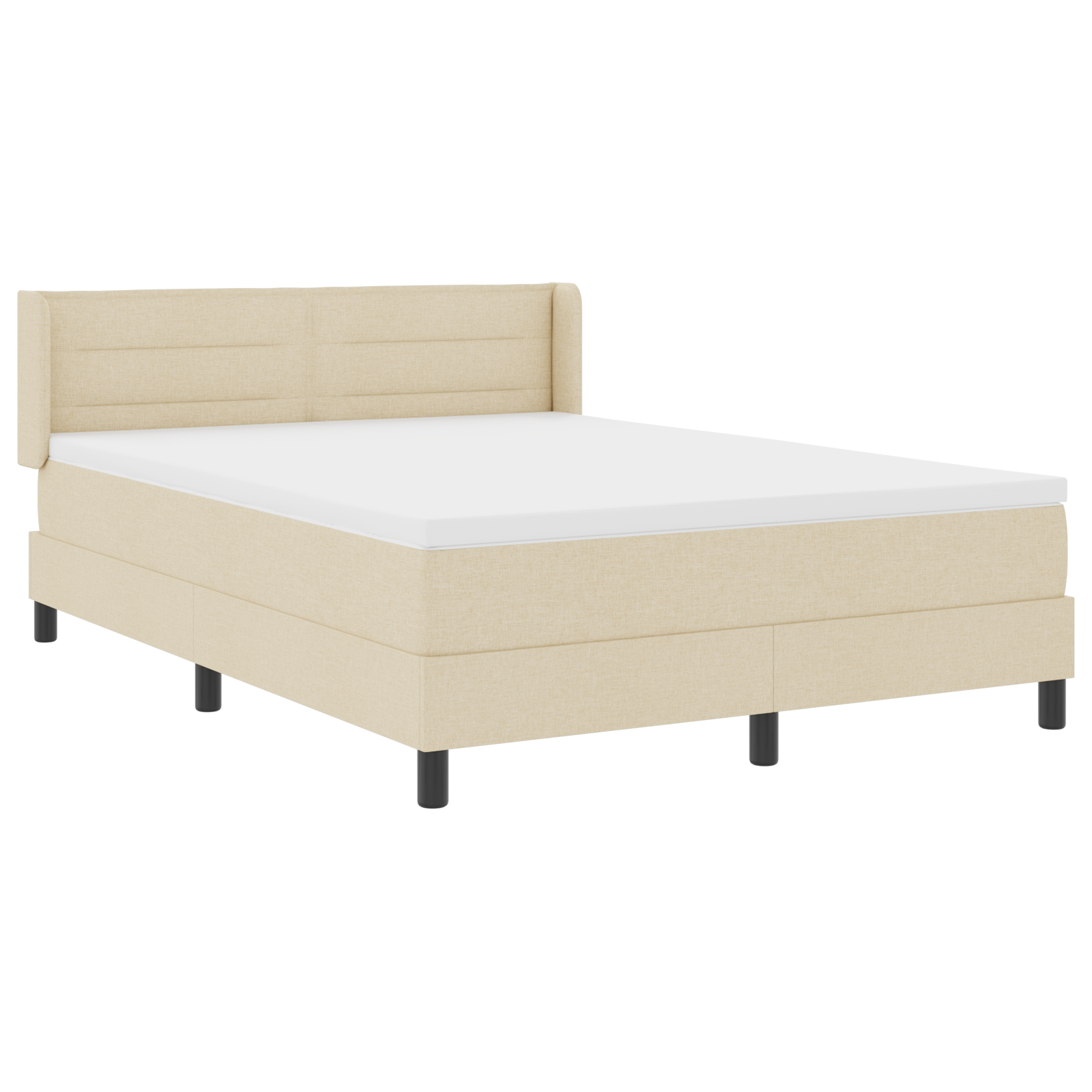 Box Spring Bed with Mattress Cream 160x200 cm Fabric - Image 7