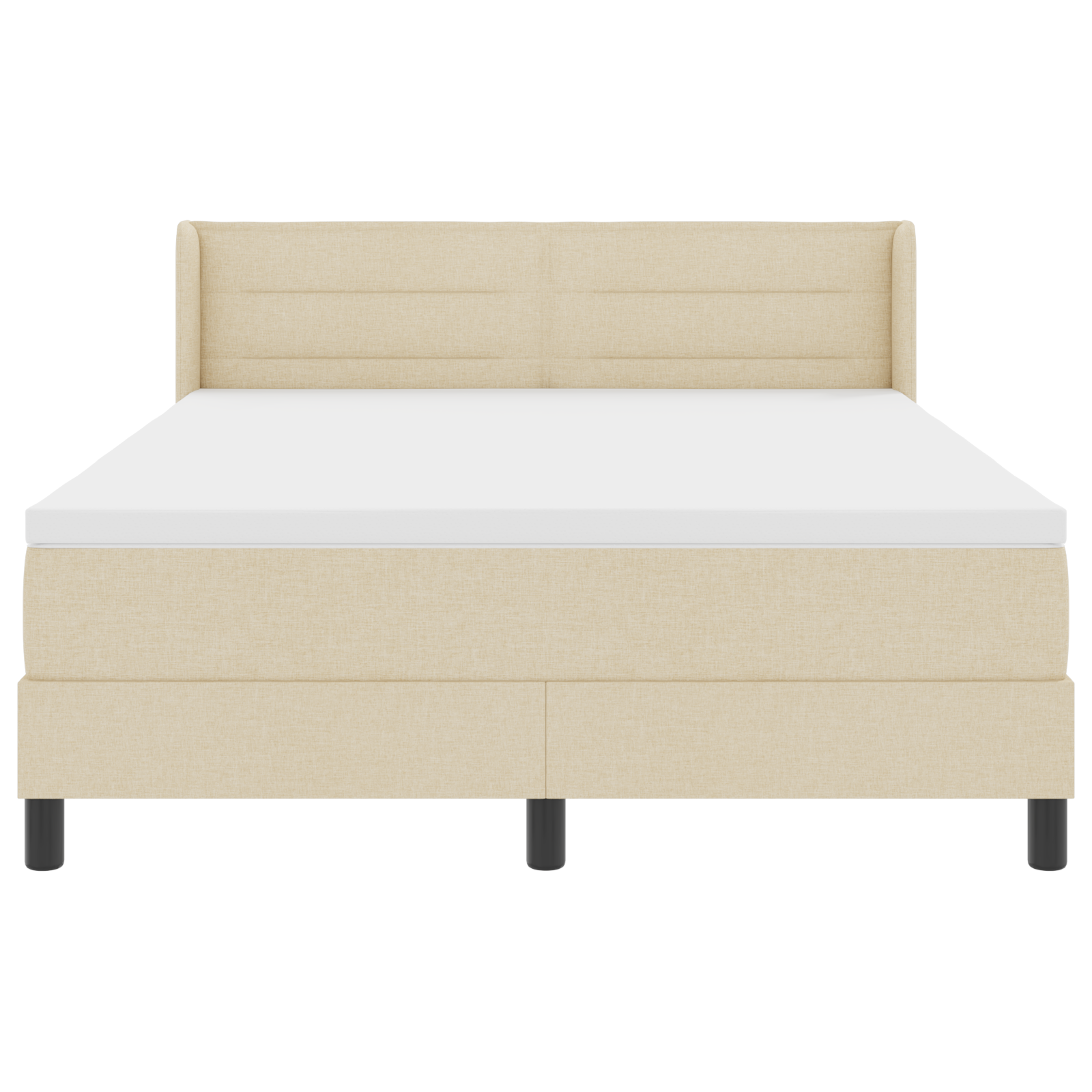 Box Spring Bed with Mattress Cream 160x200 cm Fabric - Image 8