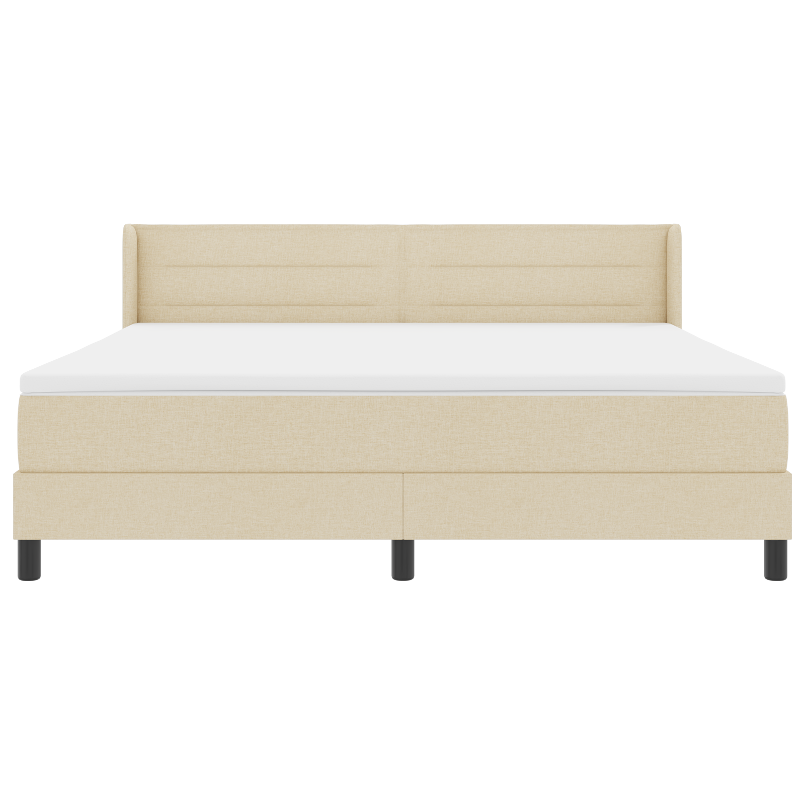 Box Spring Bed with Mattress Cream 180x200 cm Fabric - Image 8