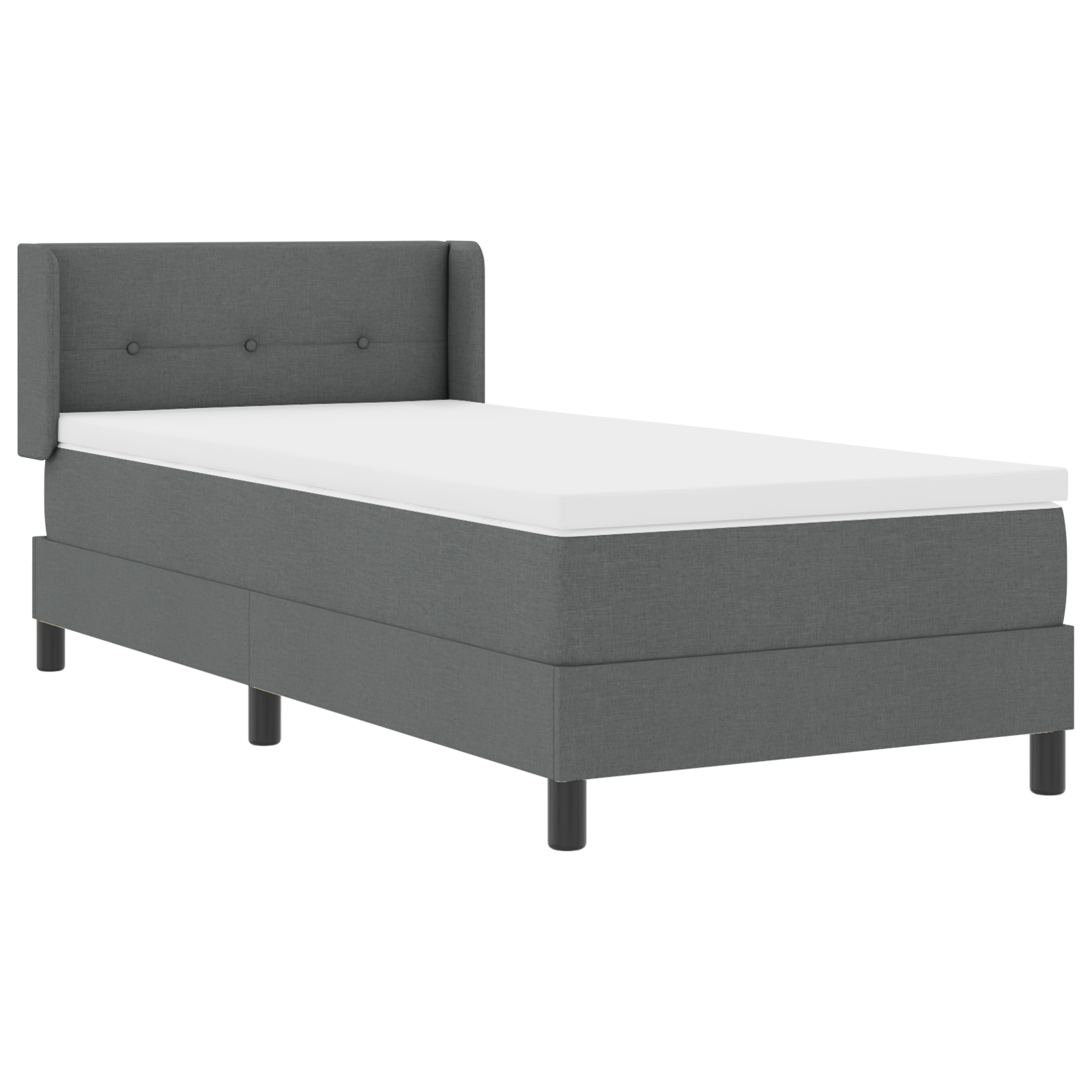 Box Spring Bed with Mattress Dark Grey 80x200 cm Fabric - Image 7