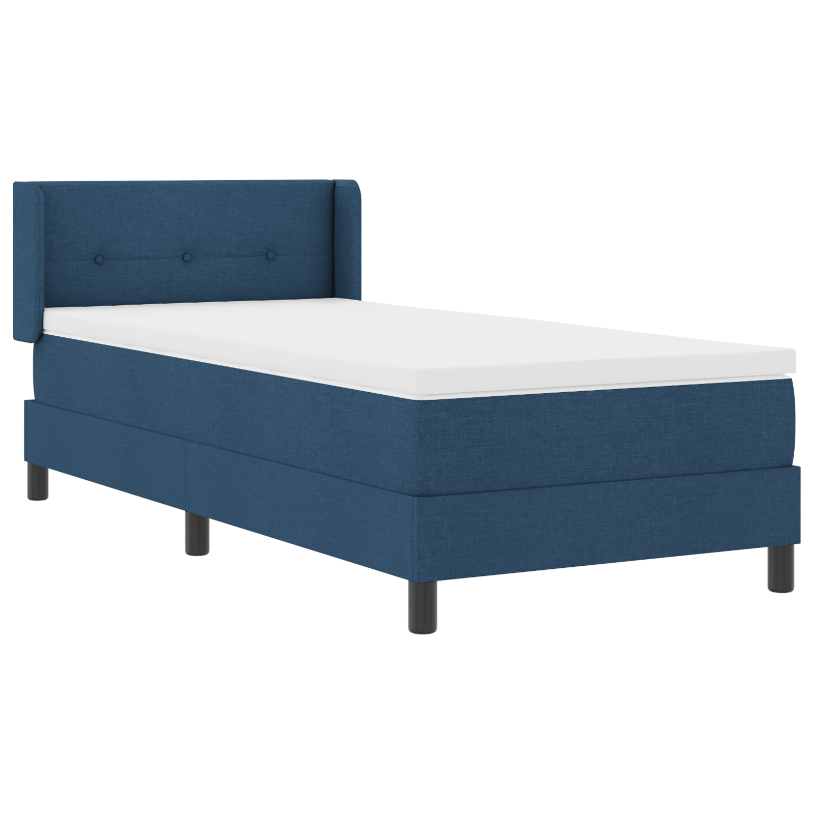 Box Spring Bed with Mattress Blue 80x200 cm Fabric - Image 7
