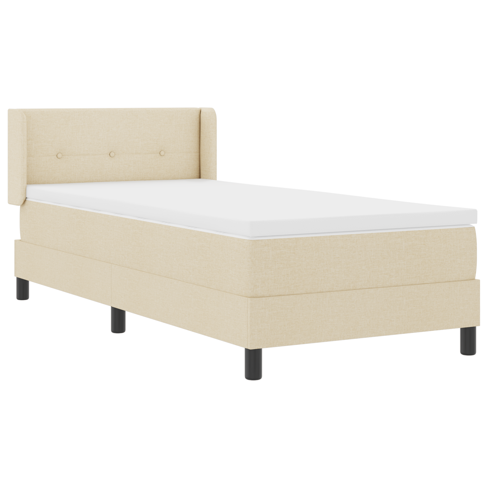 Box Spring Bed with Mattress Cream 100x200 cm Fabric - Image 7