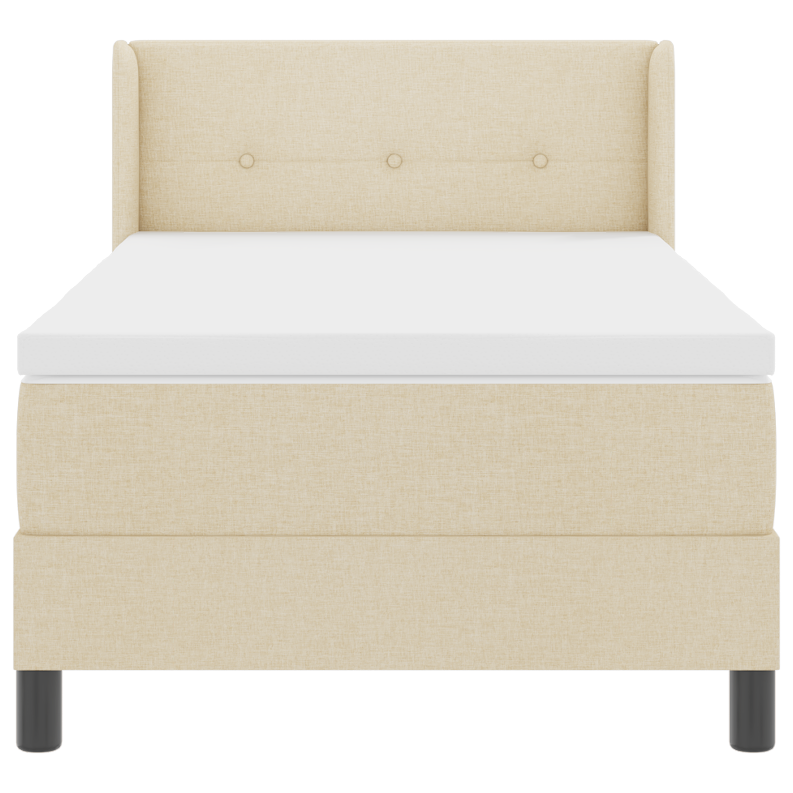 Box Spring Bed with Mattress Cream 100x200 cm Fabric - Image 8