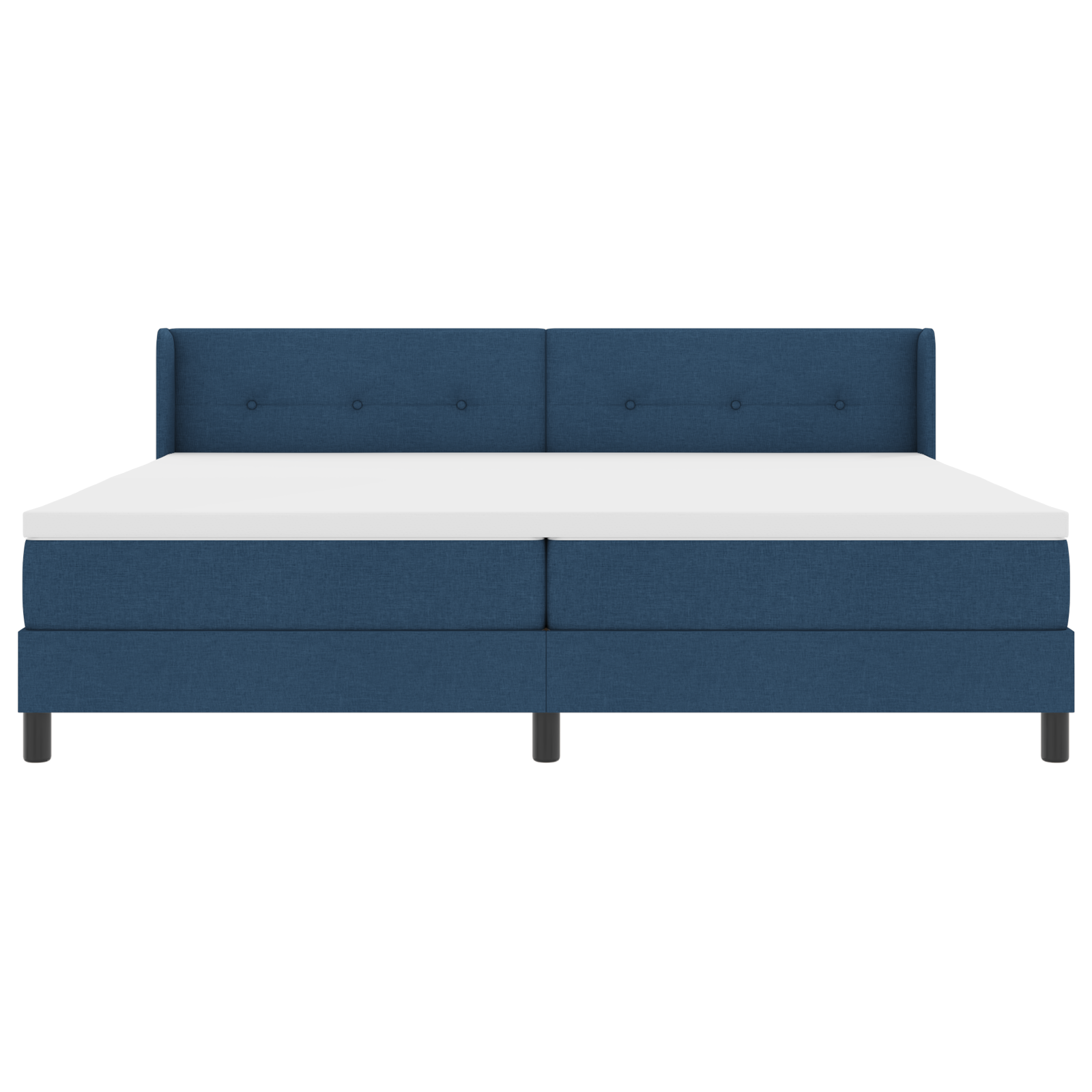 Box Spring Bed with Mattress Blue 200x200 cm Fabric - Image 8