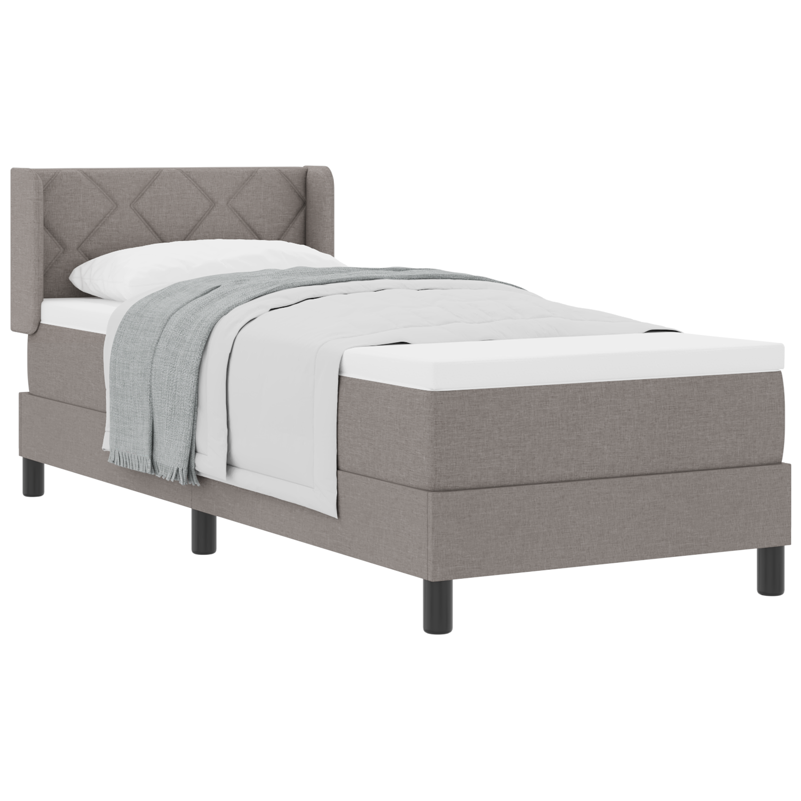 Thumbnail - vidaXL Boxspringbett mit Matratze in Taupe, 80x200 cm Stoff