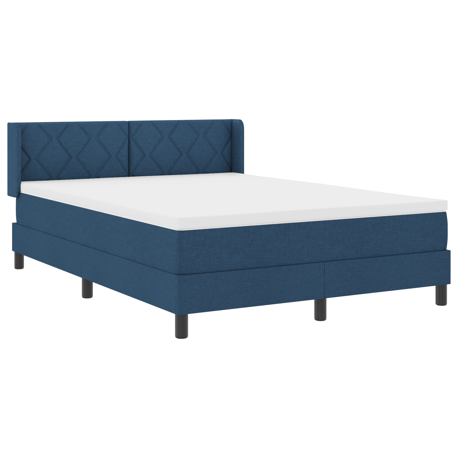 Box Spring Bed with Mattress Blue 160x200 cm Fabric - Image 7
