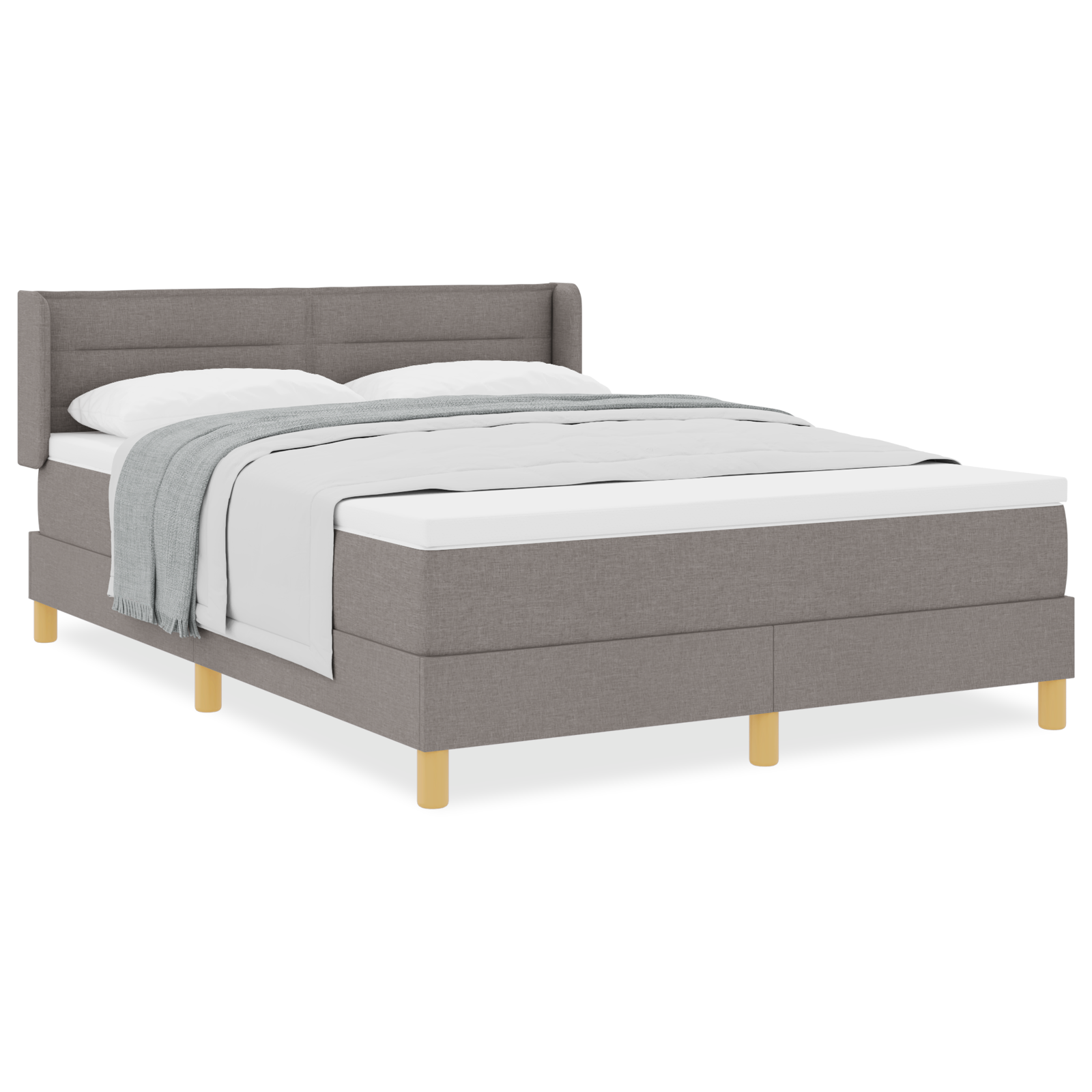 Box Spring Bed with Mattress Taupe 140x200 cm Fabric - Image 4
