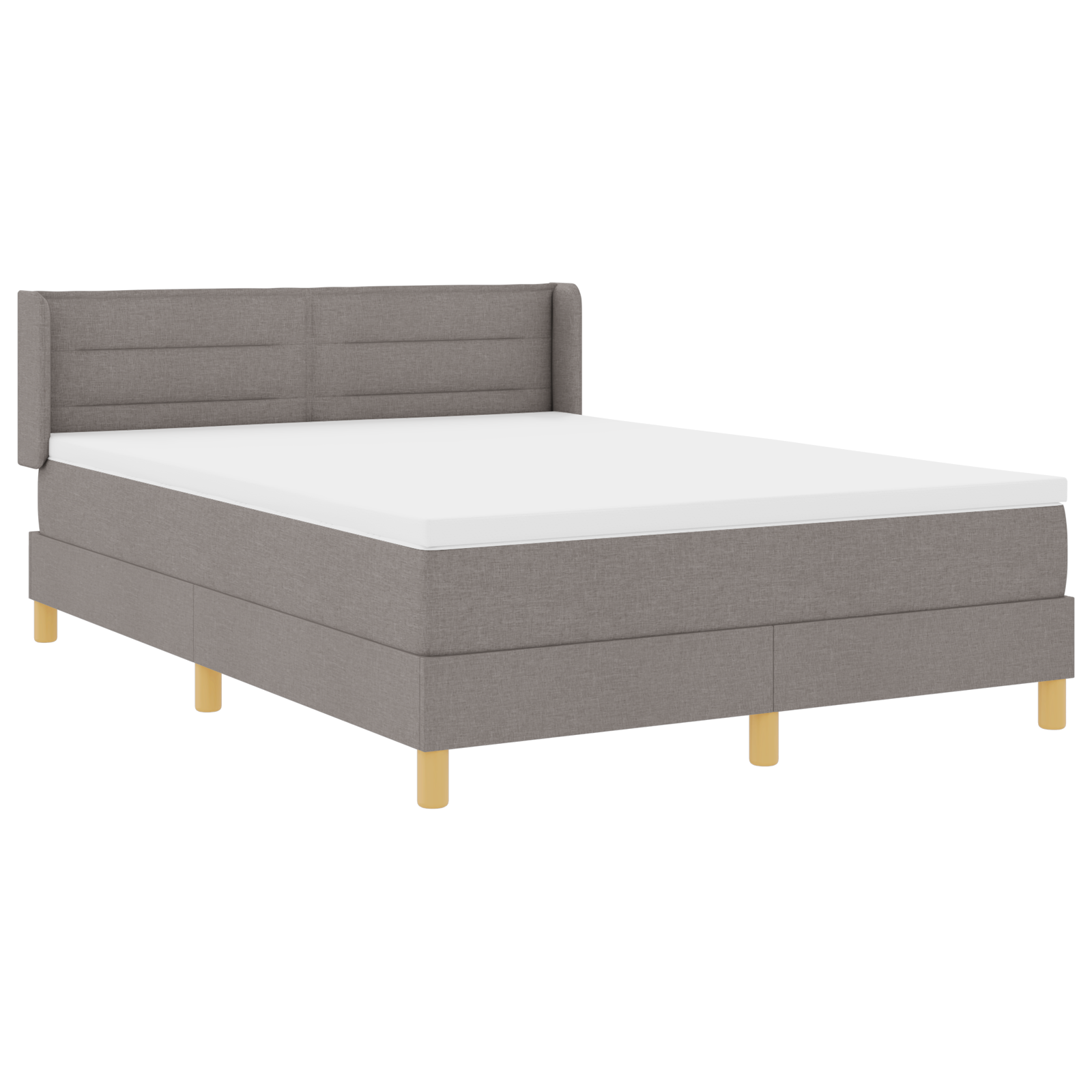 Box Spring Bed with Mattress Taupe 140x200 cm Fabric - Image 7