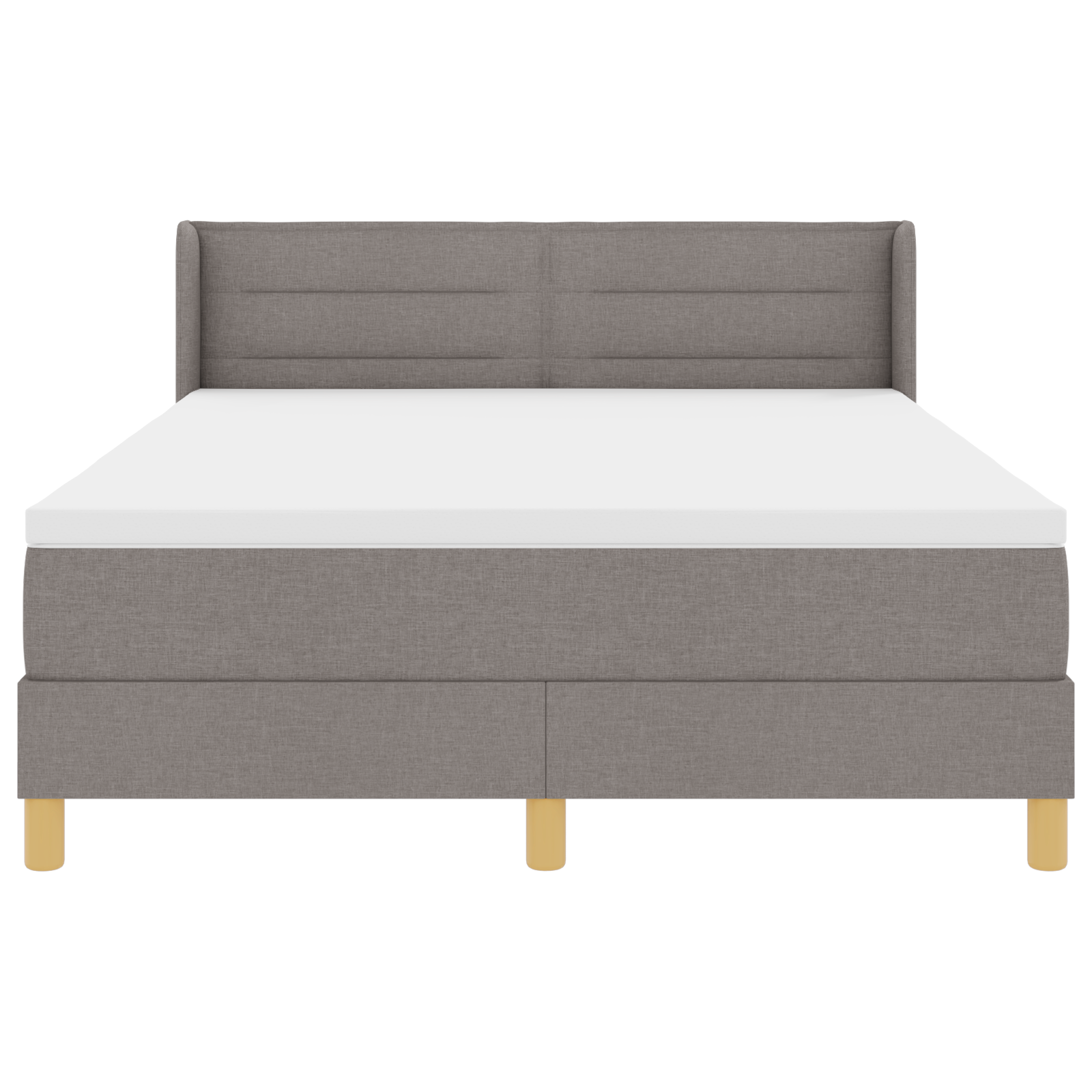 Box Spring Bed with Mattress Taupe 140x200 cm Fabric - Image 8