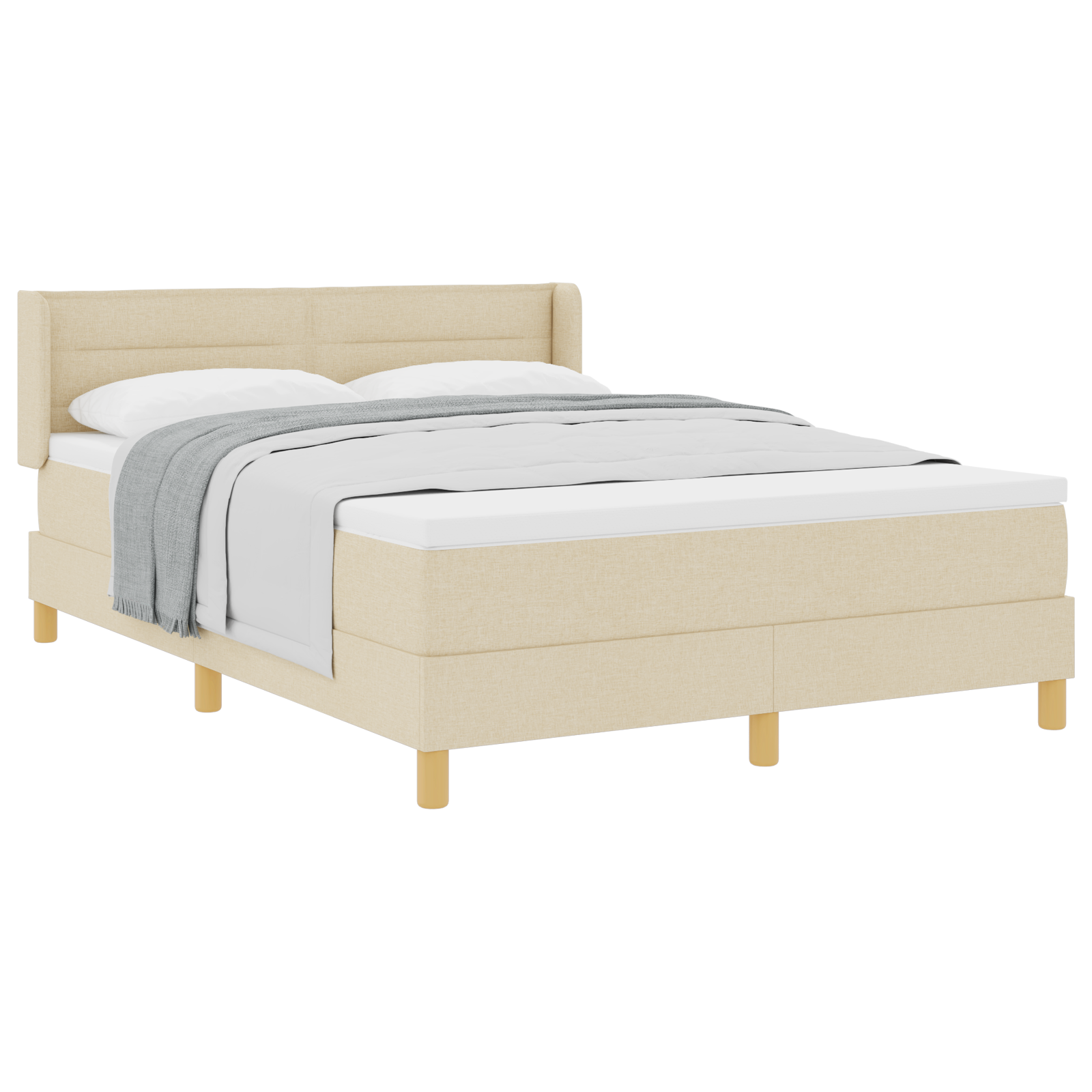Thumbnail - vidaXL Boxspringbett mit Matratze - Creme - 140 x 200 cm - Stoff