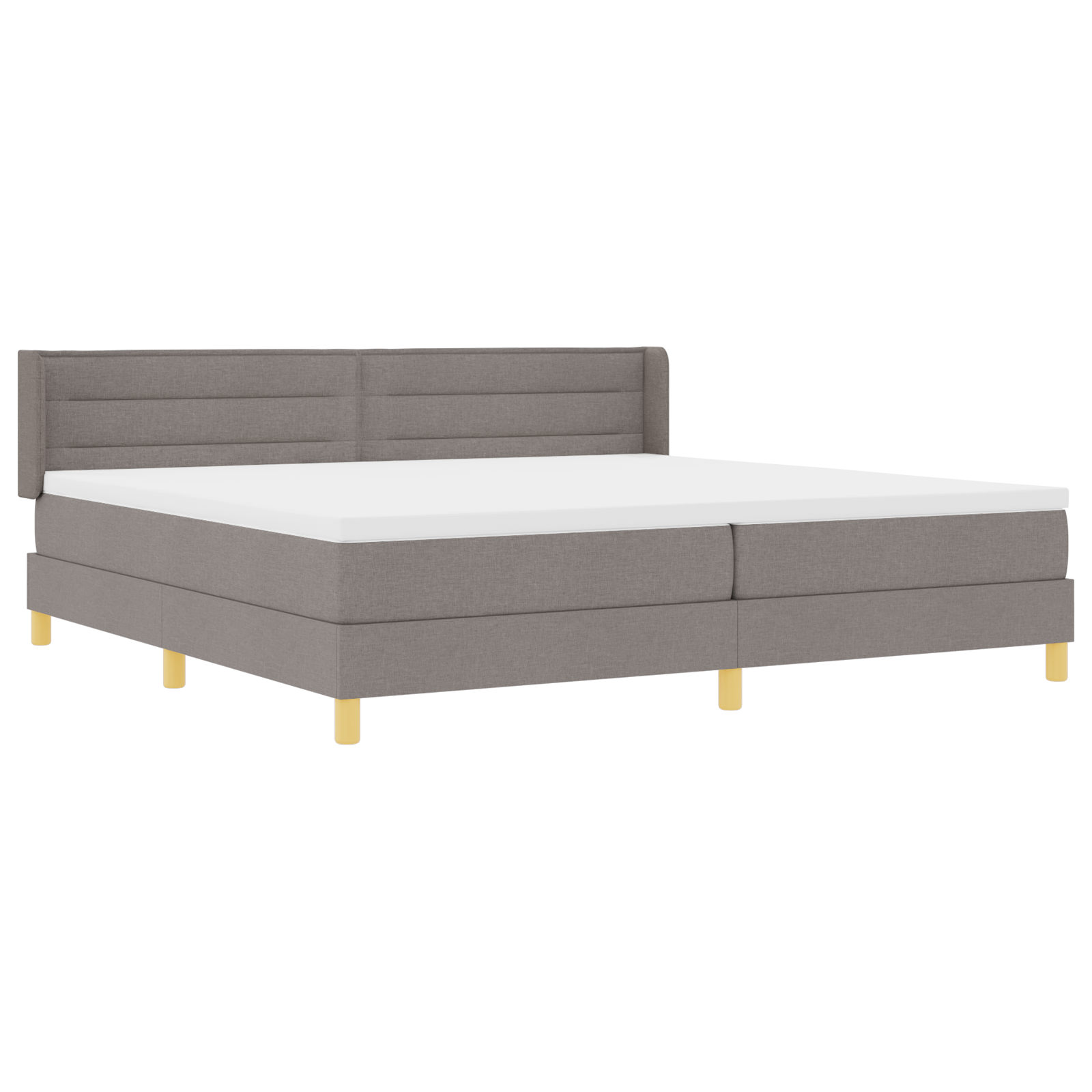 Box Spring Bed with Mattress Taupe 200x200 cm Fabric - Image 6