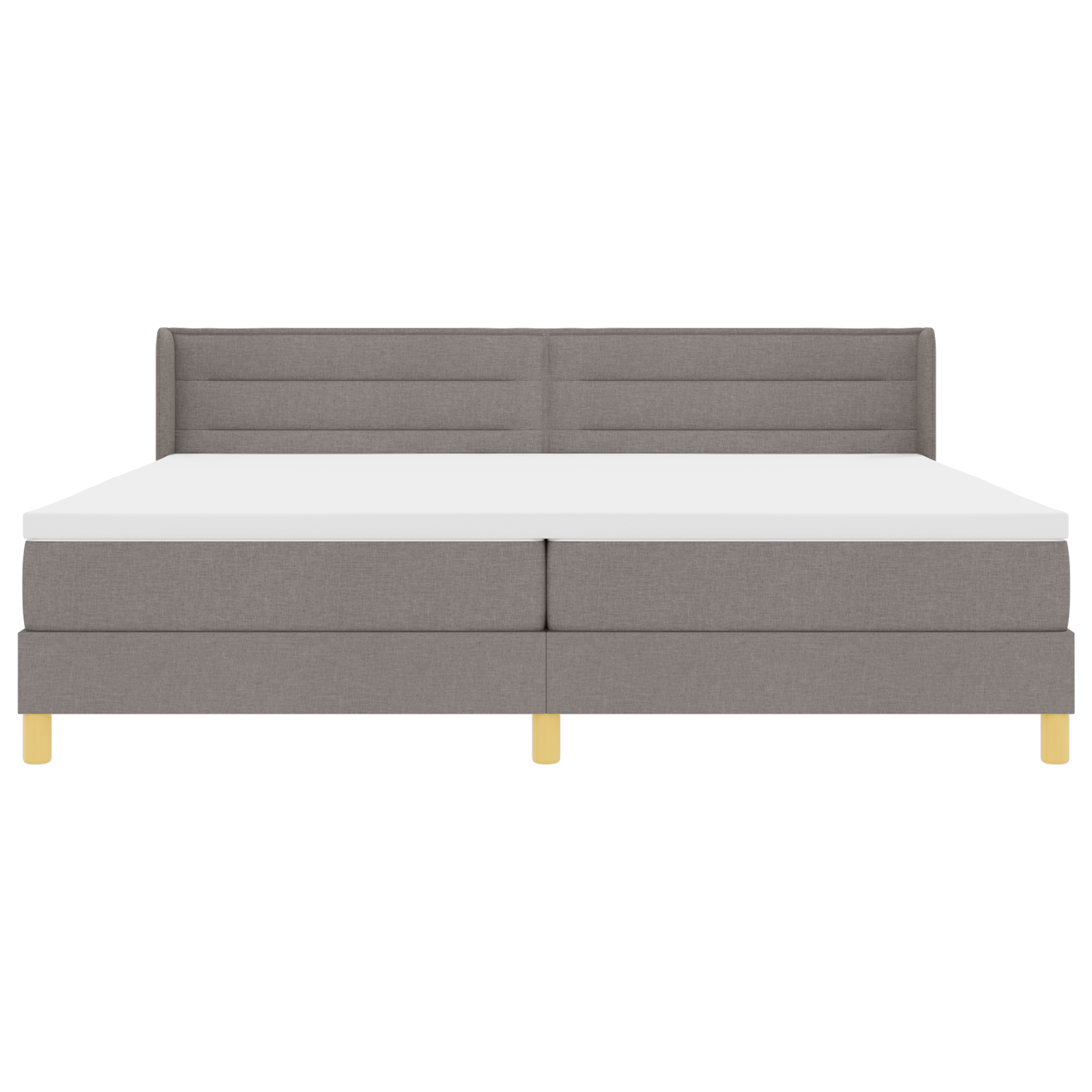 Box Spring Bed with Mattress Taupe 200x200 cm Fabric - Image 7