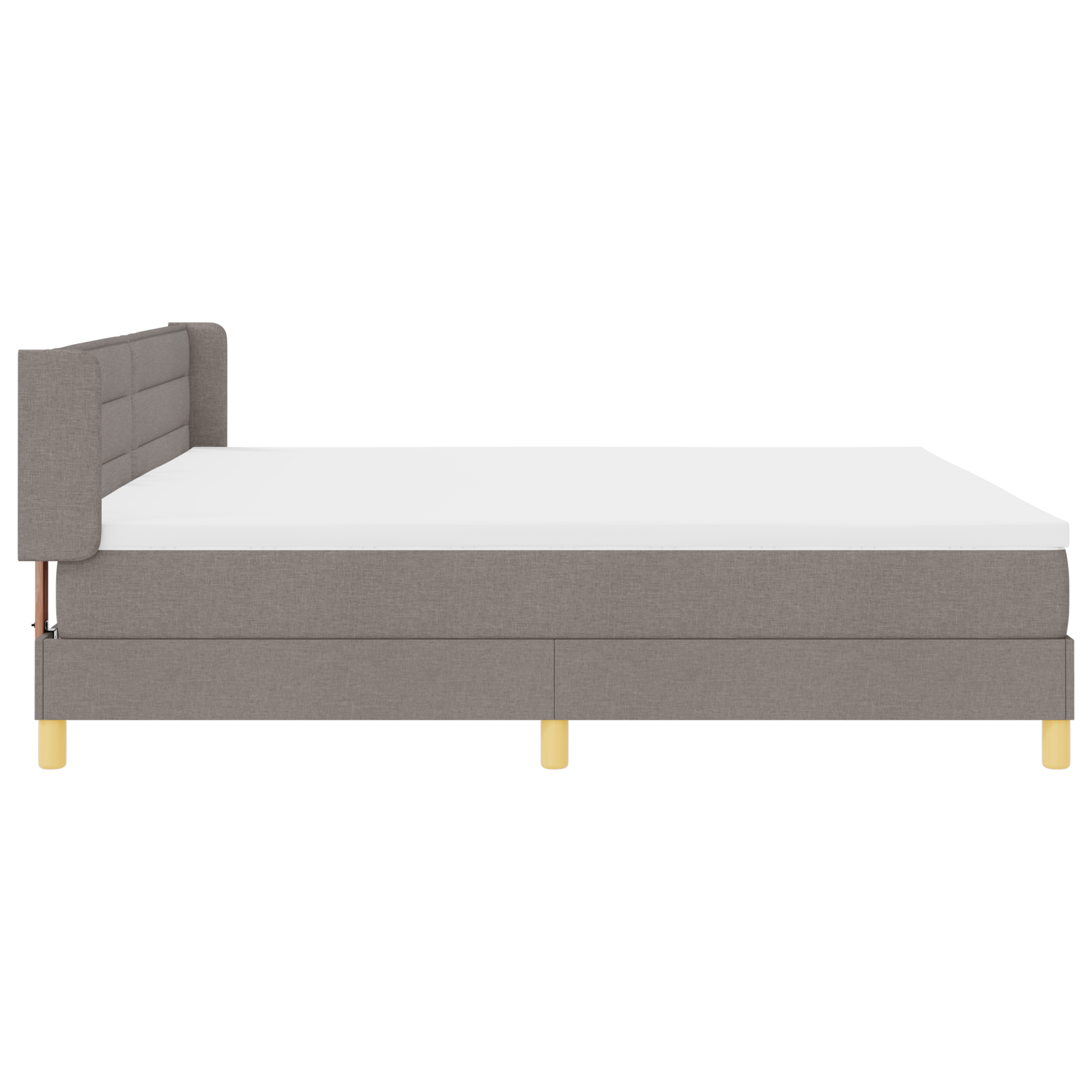 Box Spring Bed with Mattress Taupe 200x200 cm Fabric - Image 8