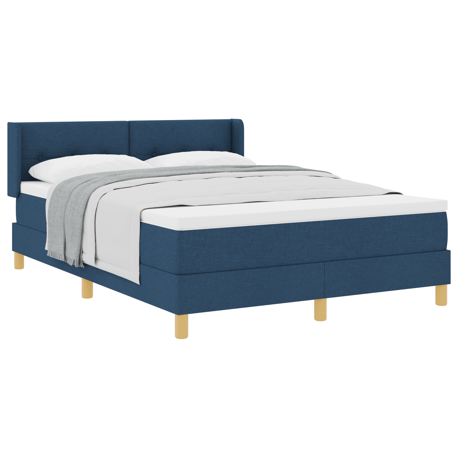 Thumbnail - vidaXL Blaues Stoff Boxspringbett mit Matratze, 160 x 200 cm