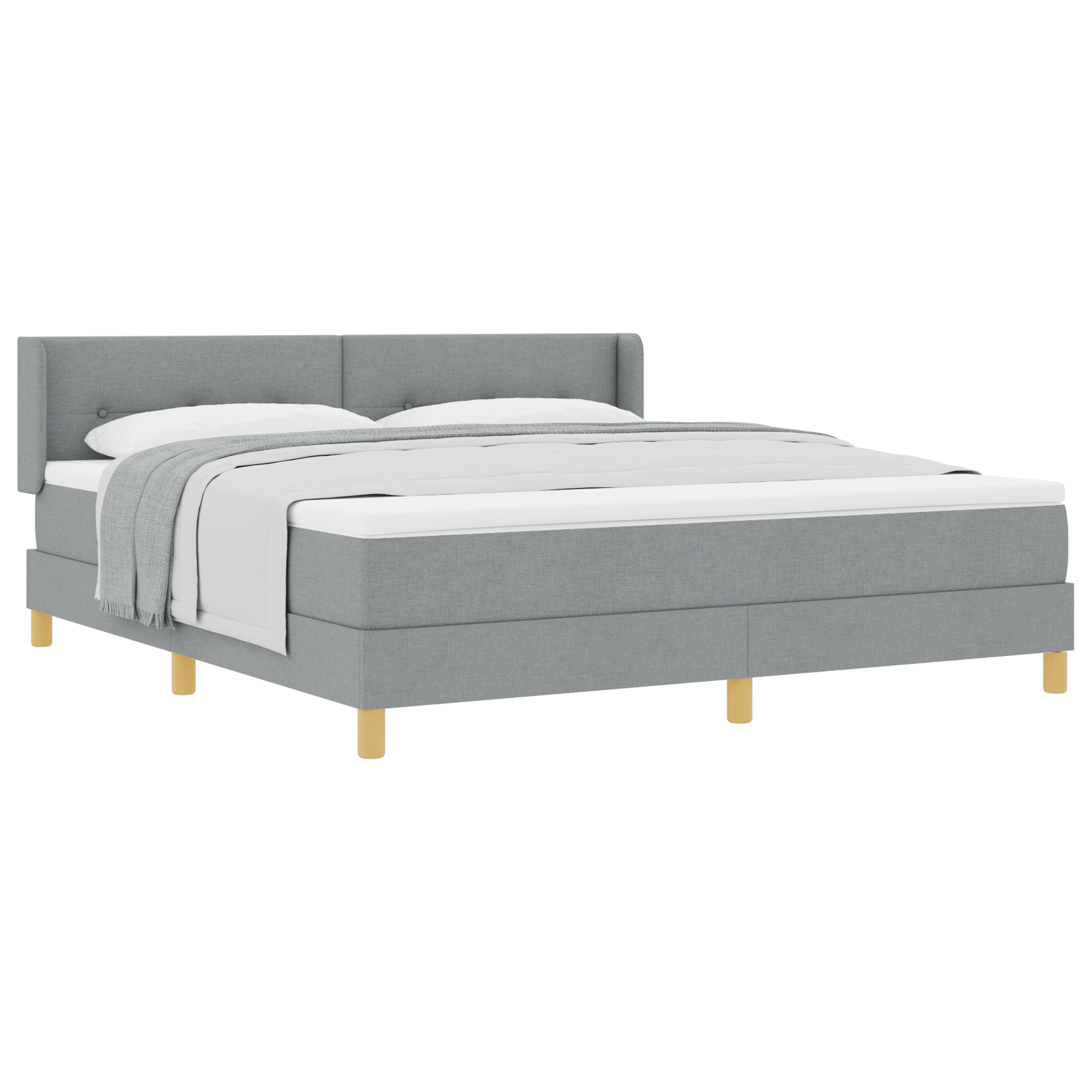 Thumbnail - vidaXL Boxspringbett mit Matratze in Hellgrau, 180 x 200 cm