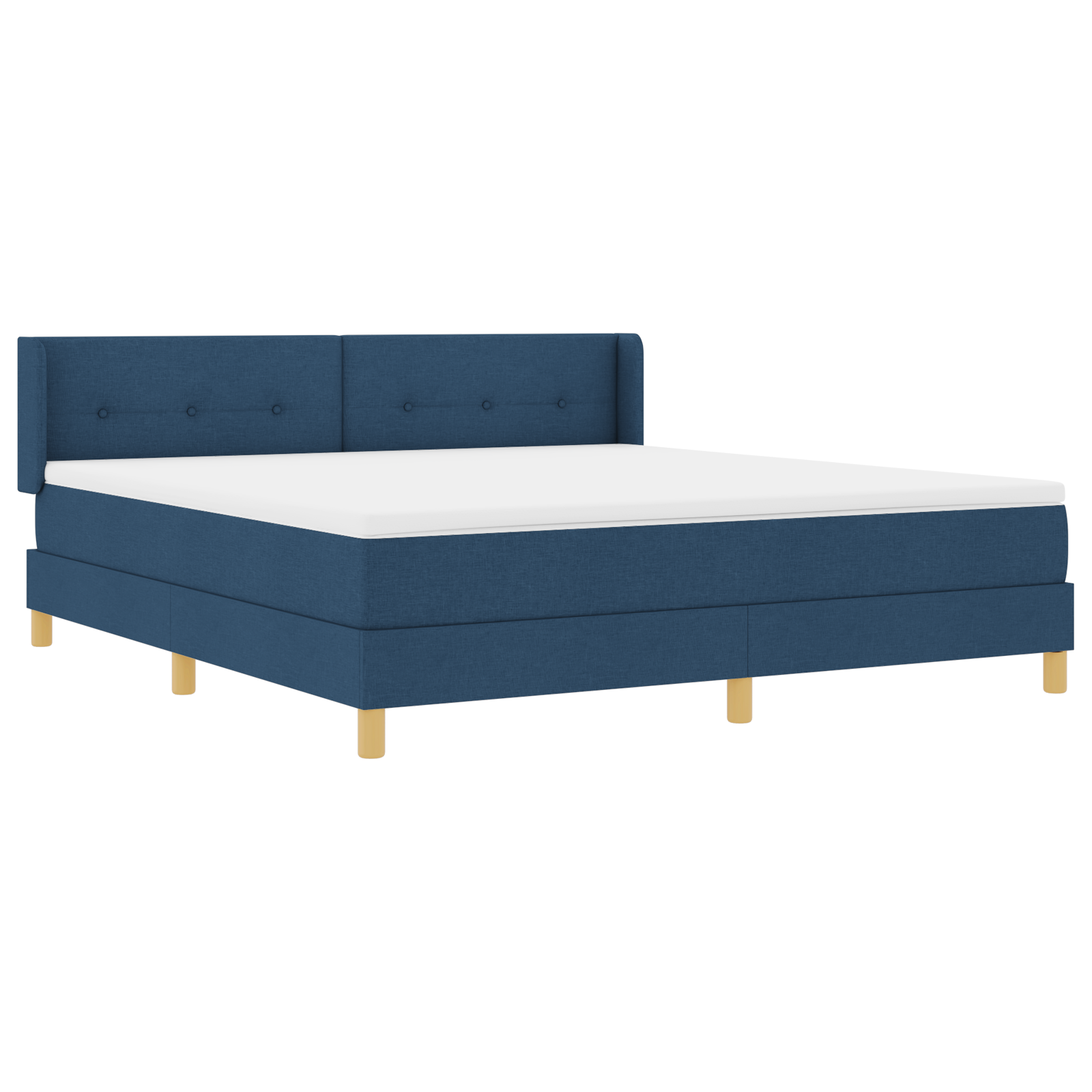 Box Spring Bed with Mattress Blue 180x200 cm Fabric - Image 7