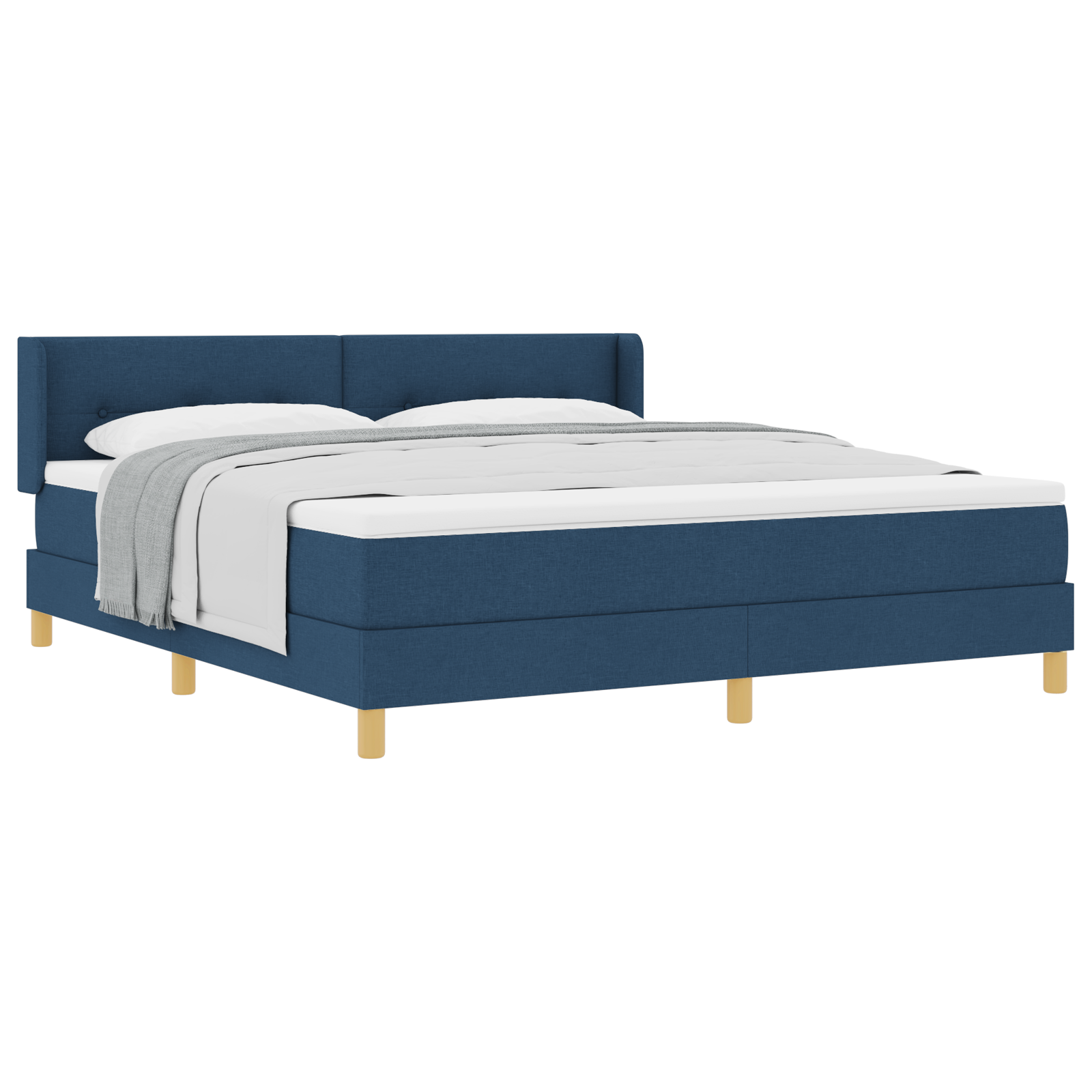 Thumbnail - vidaXL Boxspringbett mit Matratze in Blau, 180 x 200 cm, Gewebe