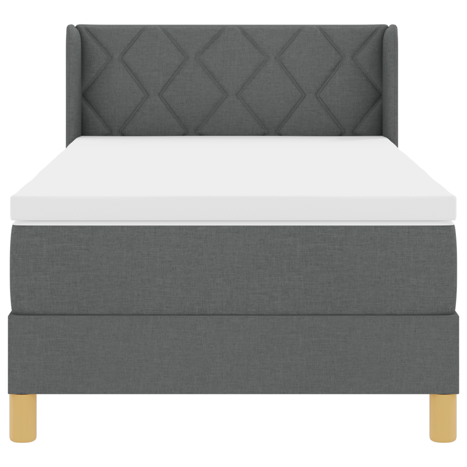 Box Spring Bed with Mattress Dark Grey 100x200 cm Fabric - Image 8