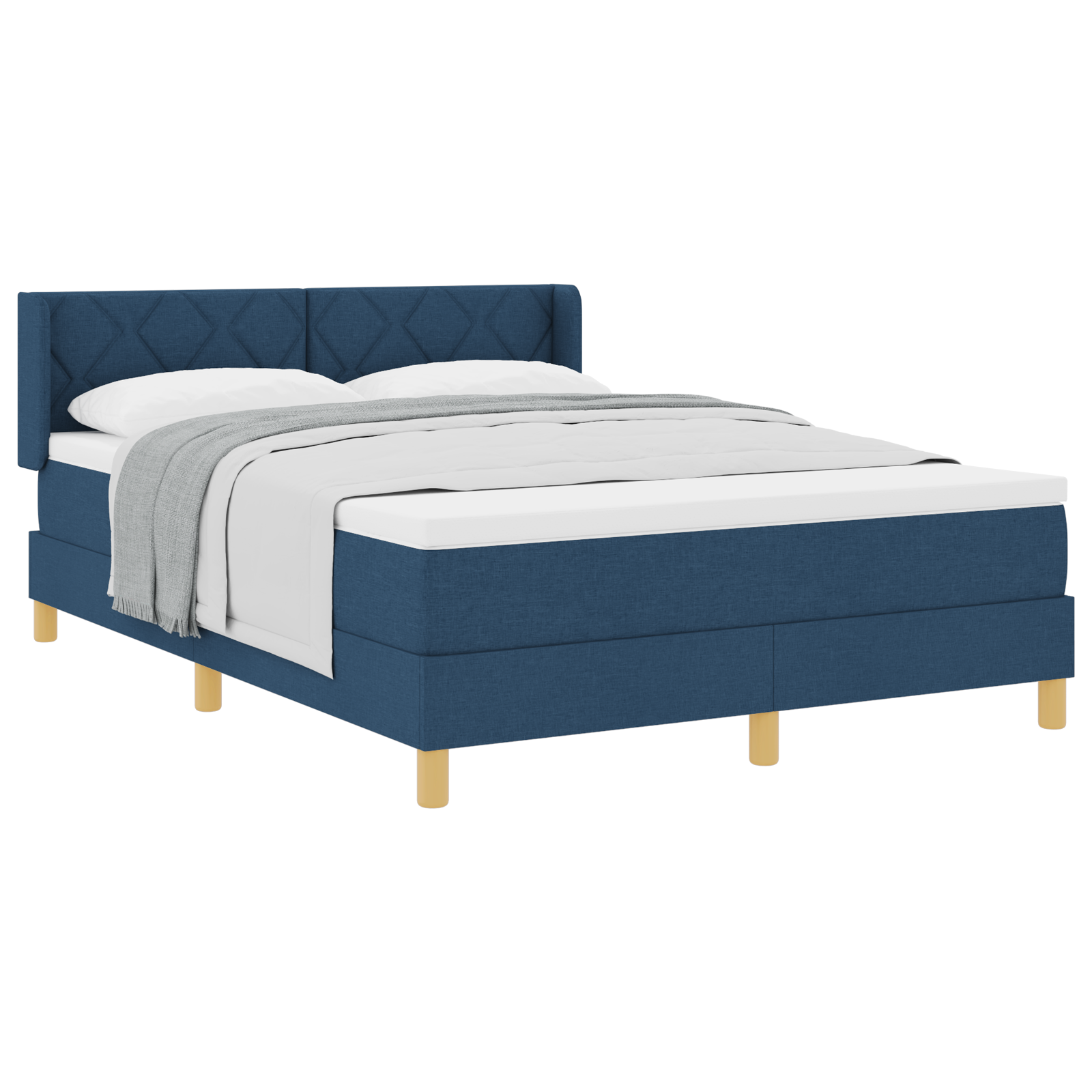 Thumbnail - vidaXL Boxspringbett in Blau, 140 x 200 cm, aus Stoff