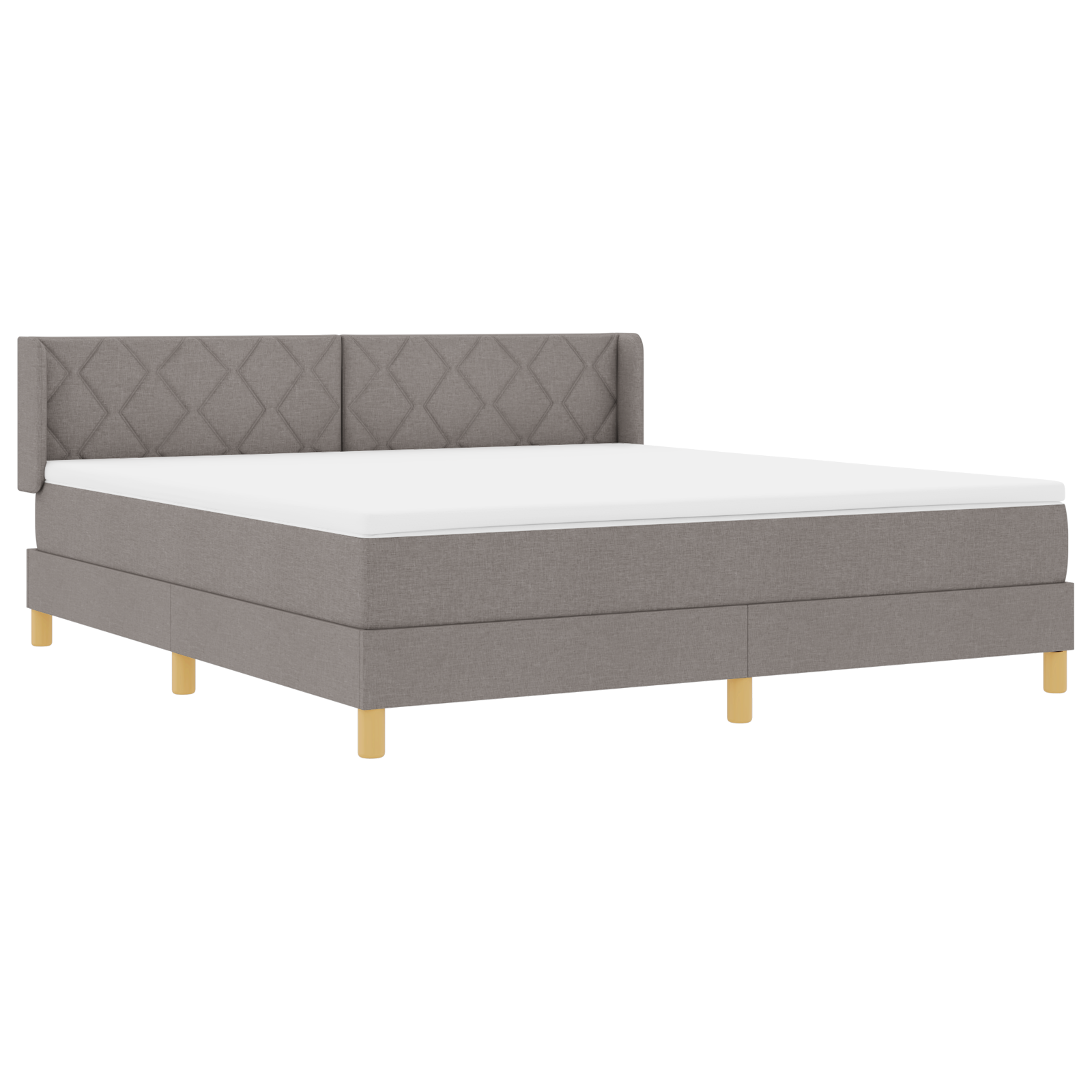 Box Spring Bed with Mattress Taupe 180x200 cm Fabric - Image 7