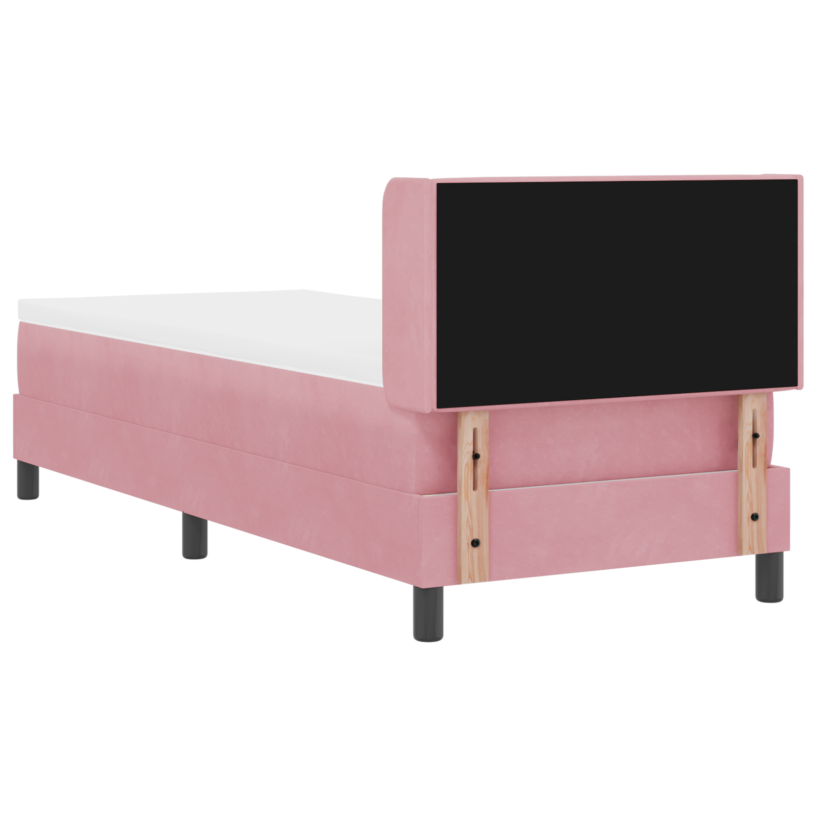 Box Spring Bed with Mattress Pink 80x200 cm Velvet - Image 9