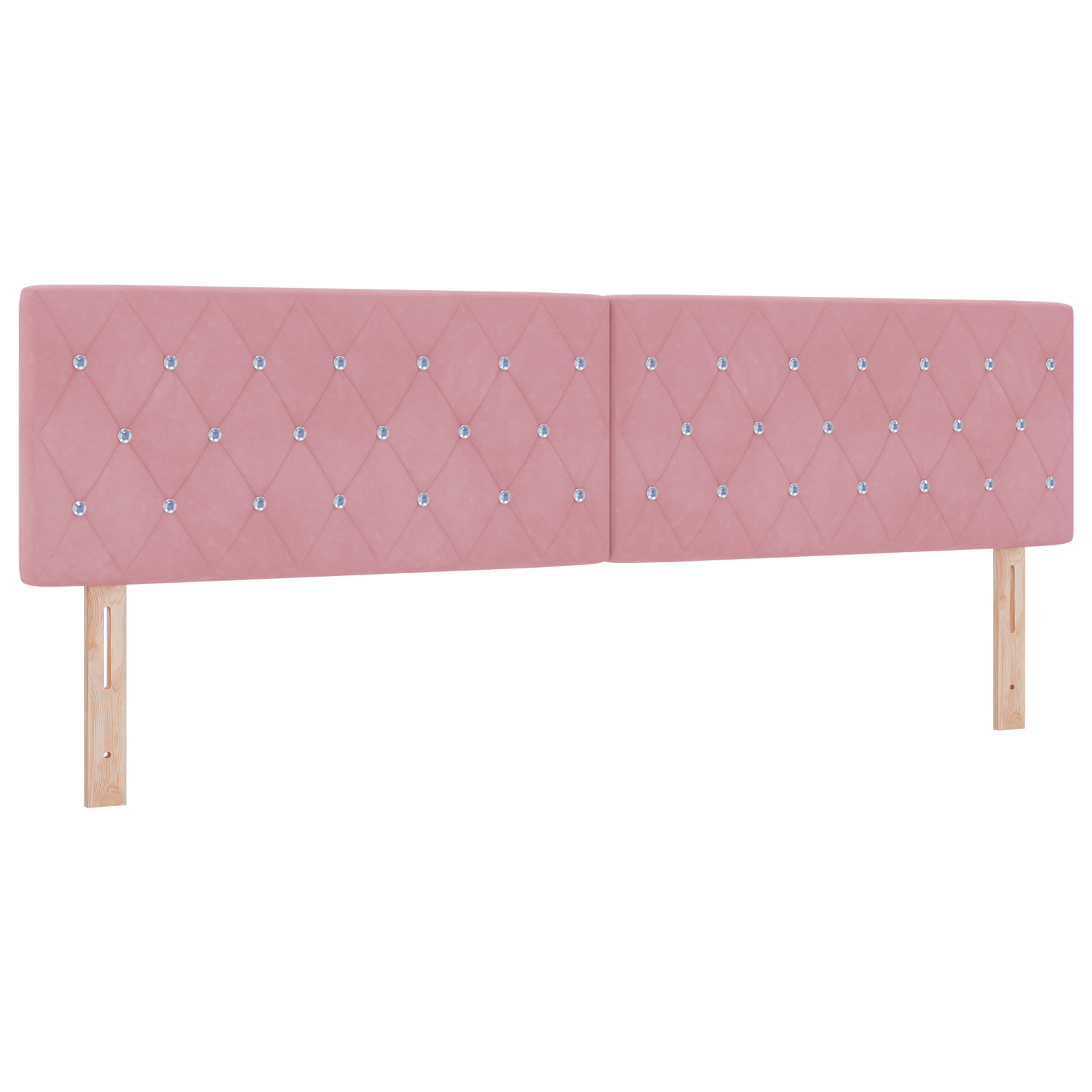 Box Spring Bed with Mattress Pink 200x200 cm Velvet - Image 6
