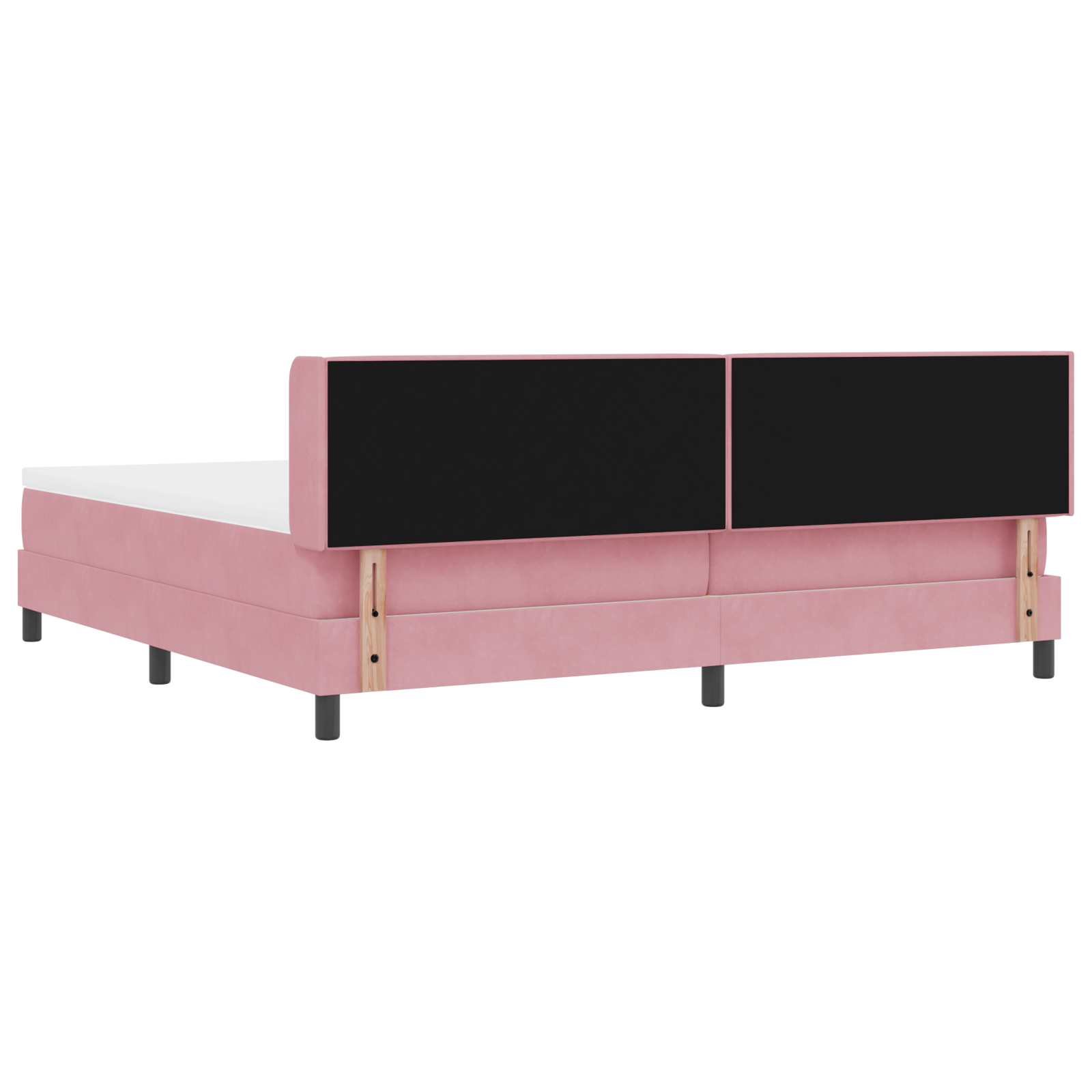 Box Spring Bed with Mattress Pink 200x200 cm Velvet - Image 10