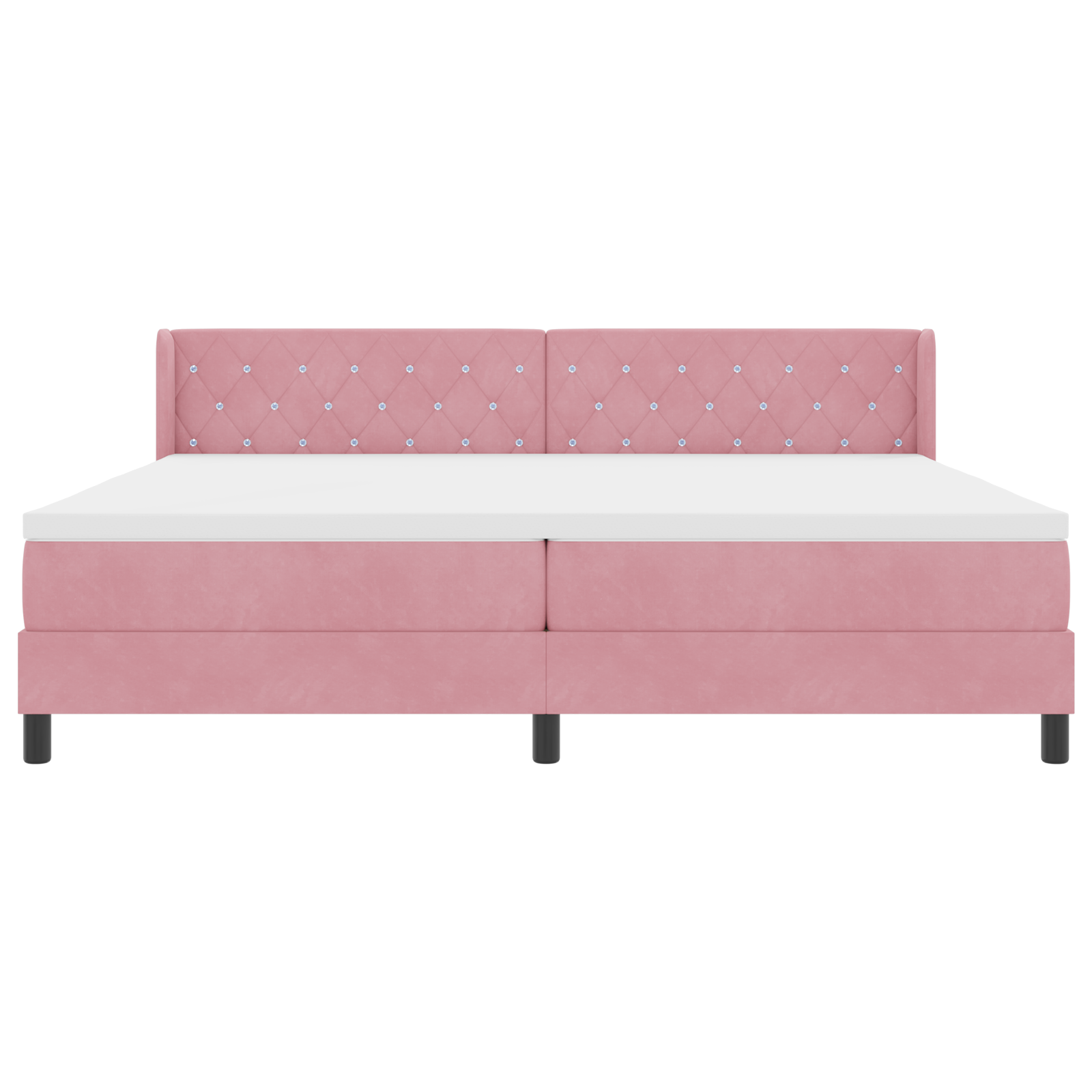 Box Spring Bed with Mattress Pink 200x200 cm Velvet - Image 8