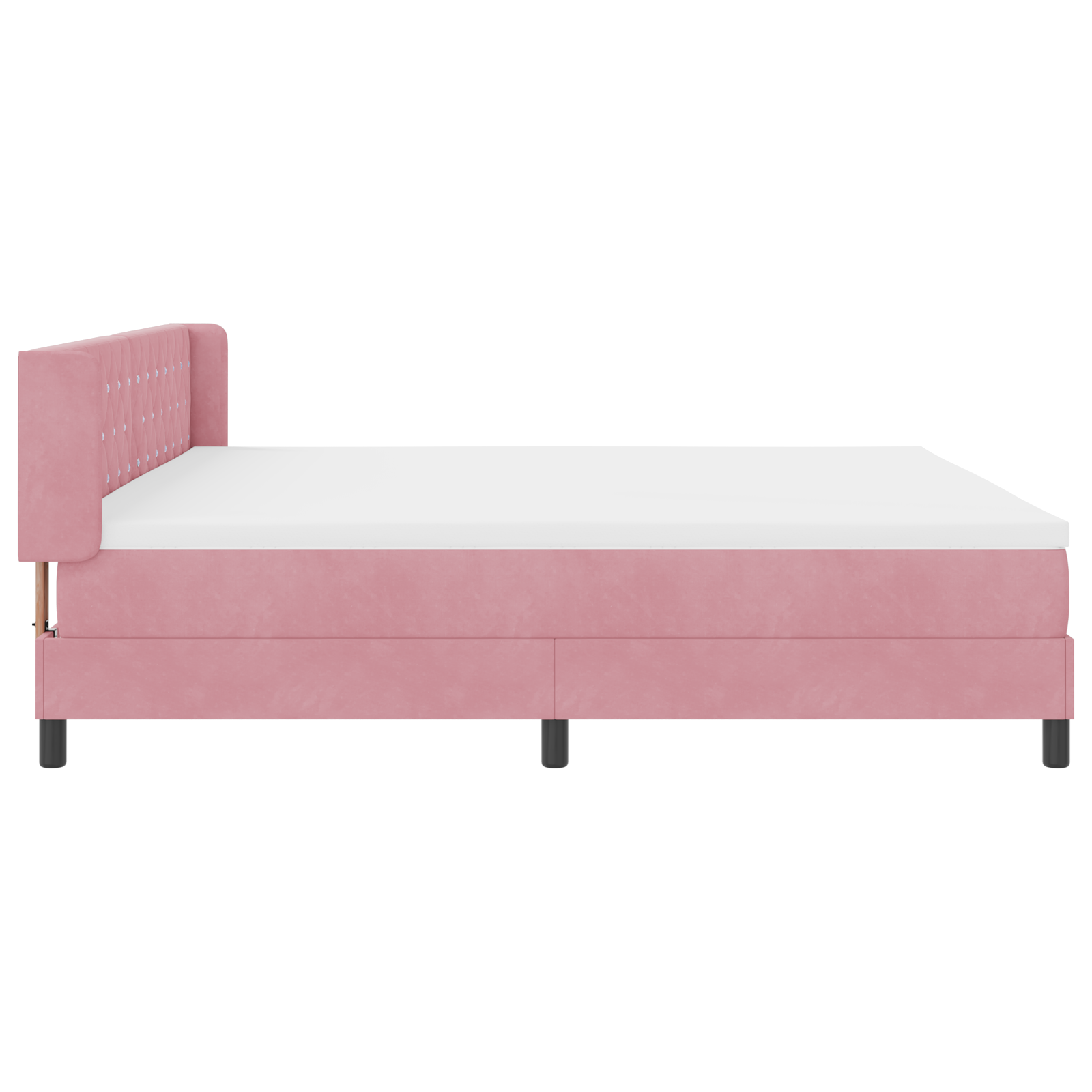 Box Spring Bed with Mattress Pink 200x200 cm Velvet - Image 9