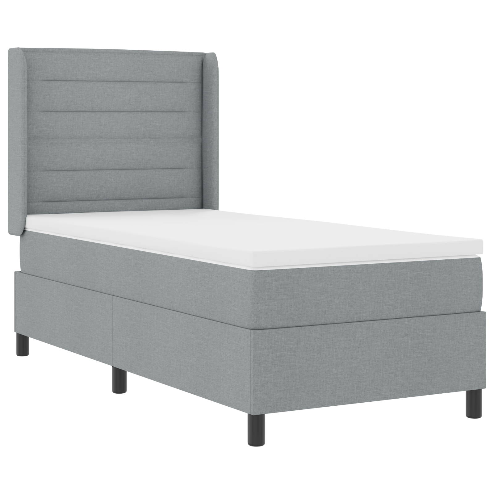 Thumbnail - vidaXL Boxspringbett mit Matratze Hellgrau 90x200 cm Stoff