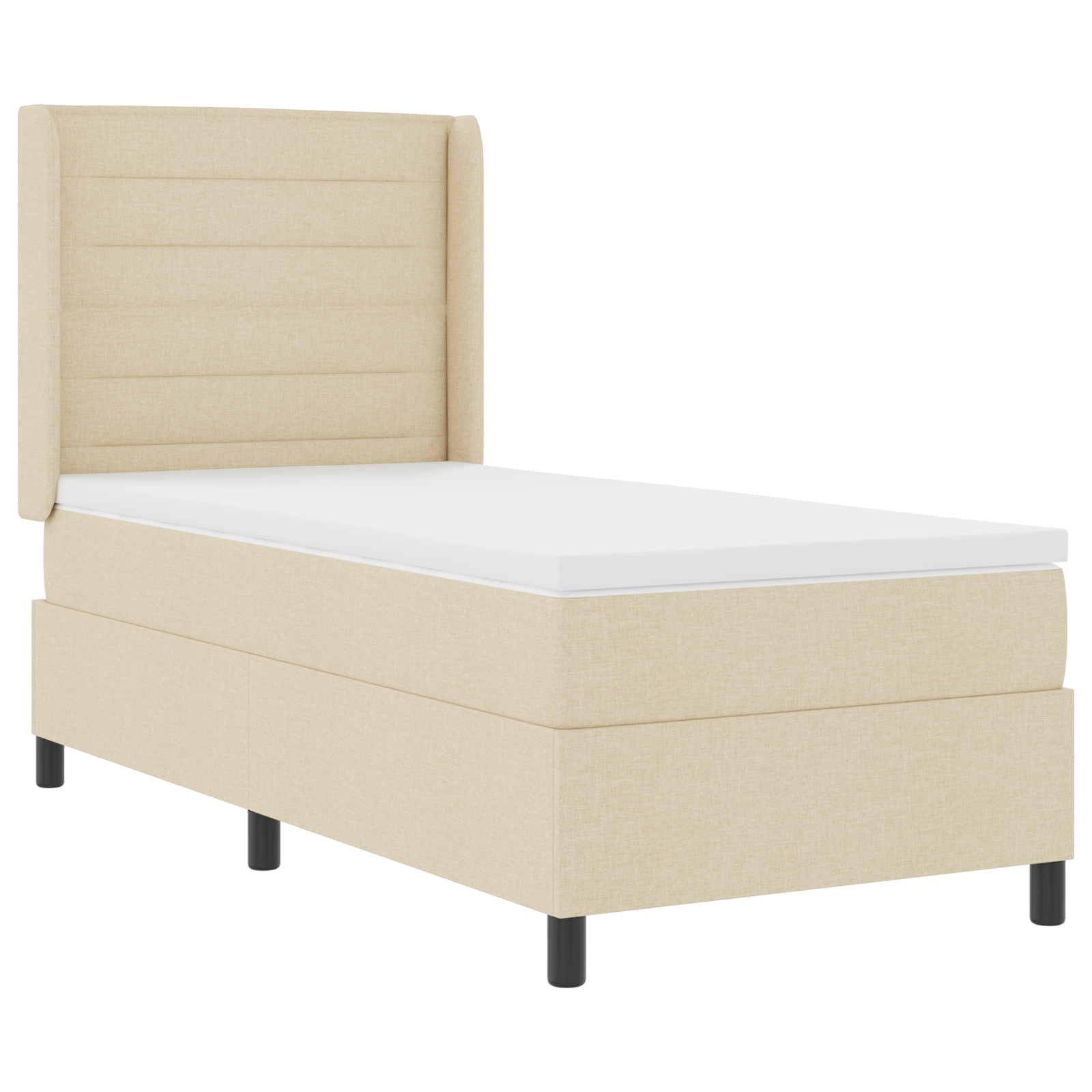 Thumbnail - vidaXL Boxspringbett mit Matratze Creme 90x200 cm, aus Stoff