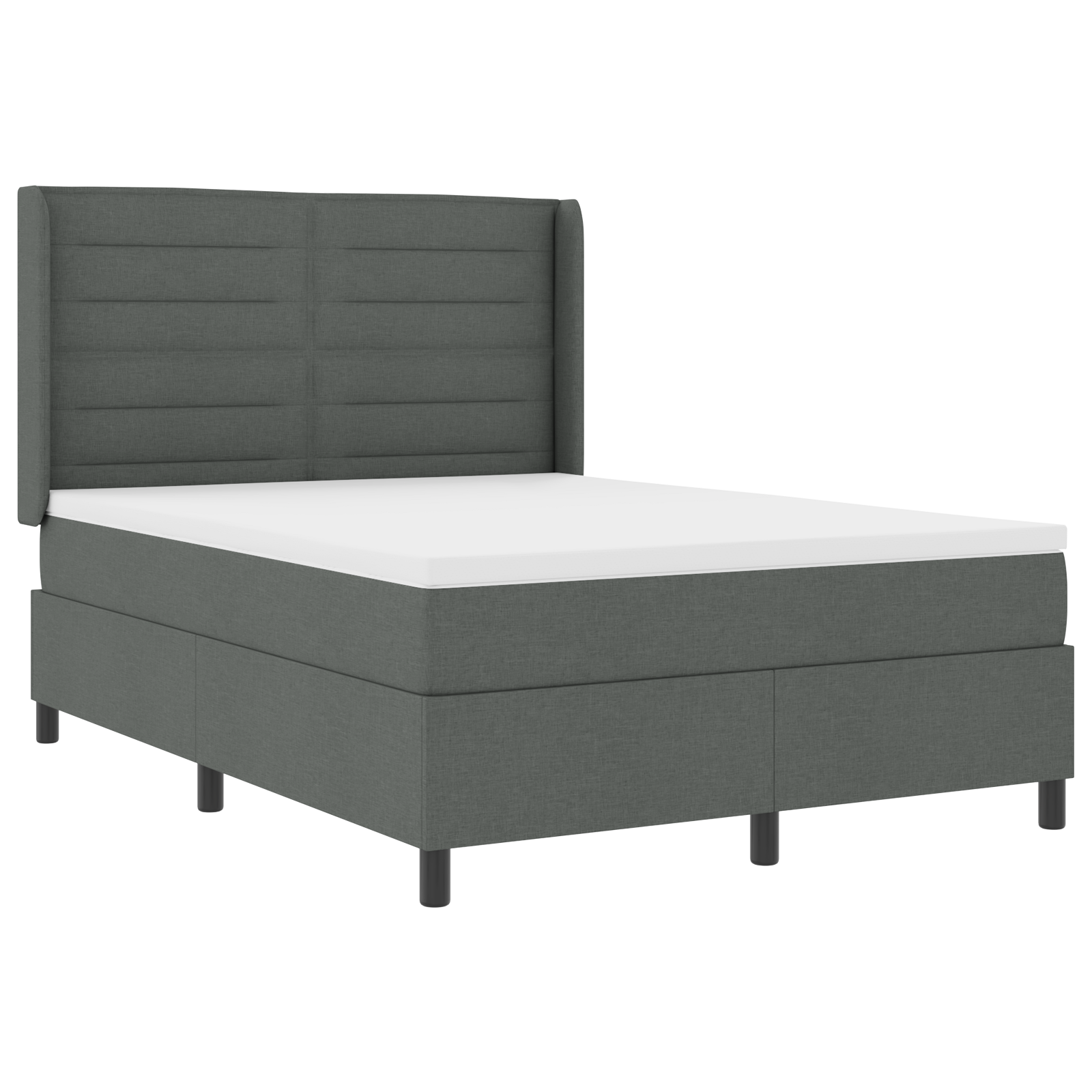 Thumbnail - vidaXL Boxspringbett mit Matratze Dunkelgrau 140x190 cm Stoff