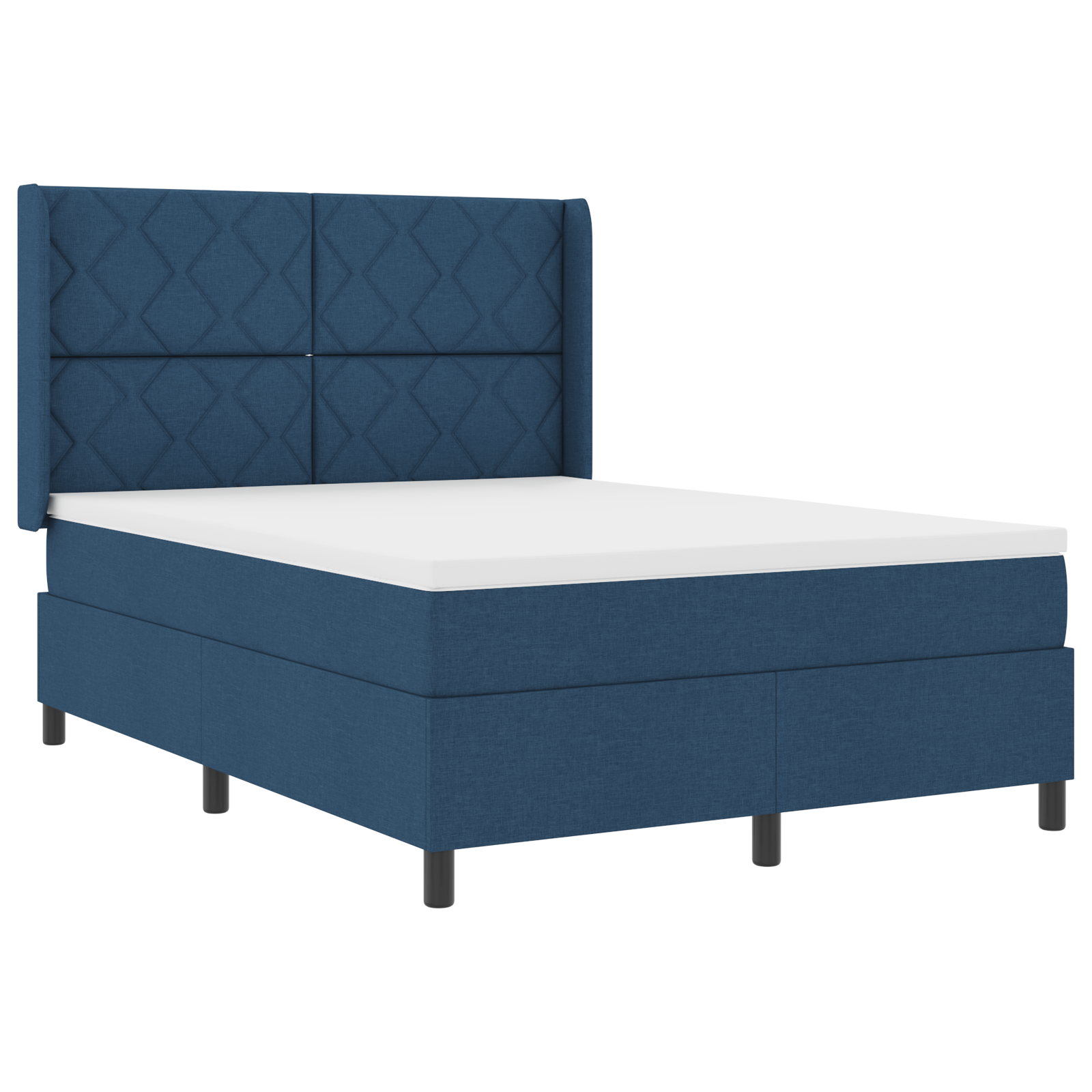 Thumbnail - vidaXL Boxspringbett Blau mit Matratze, 140 x 190 cm, Stoff