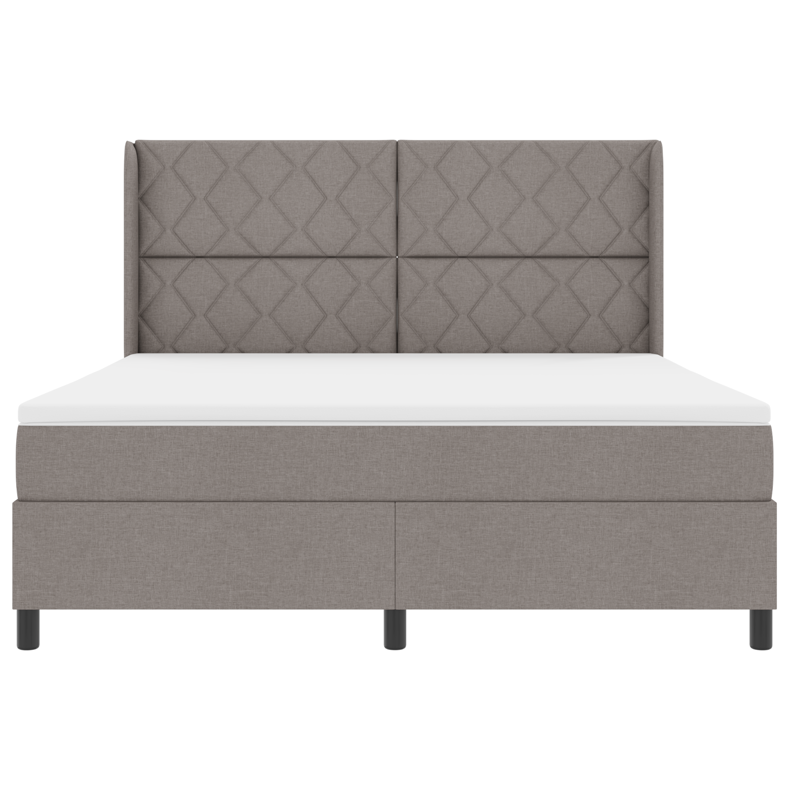 Box Spring Bed with Mattress in Taupe - 180x200 cm Fabric - Image 6