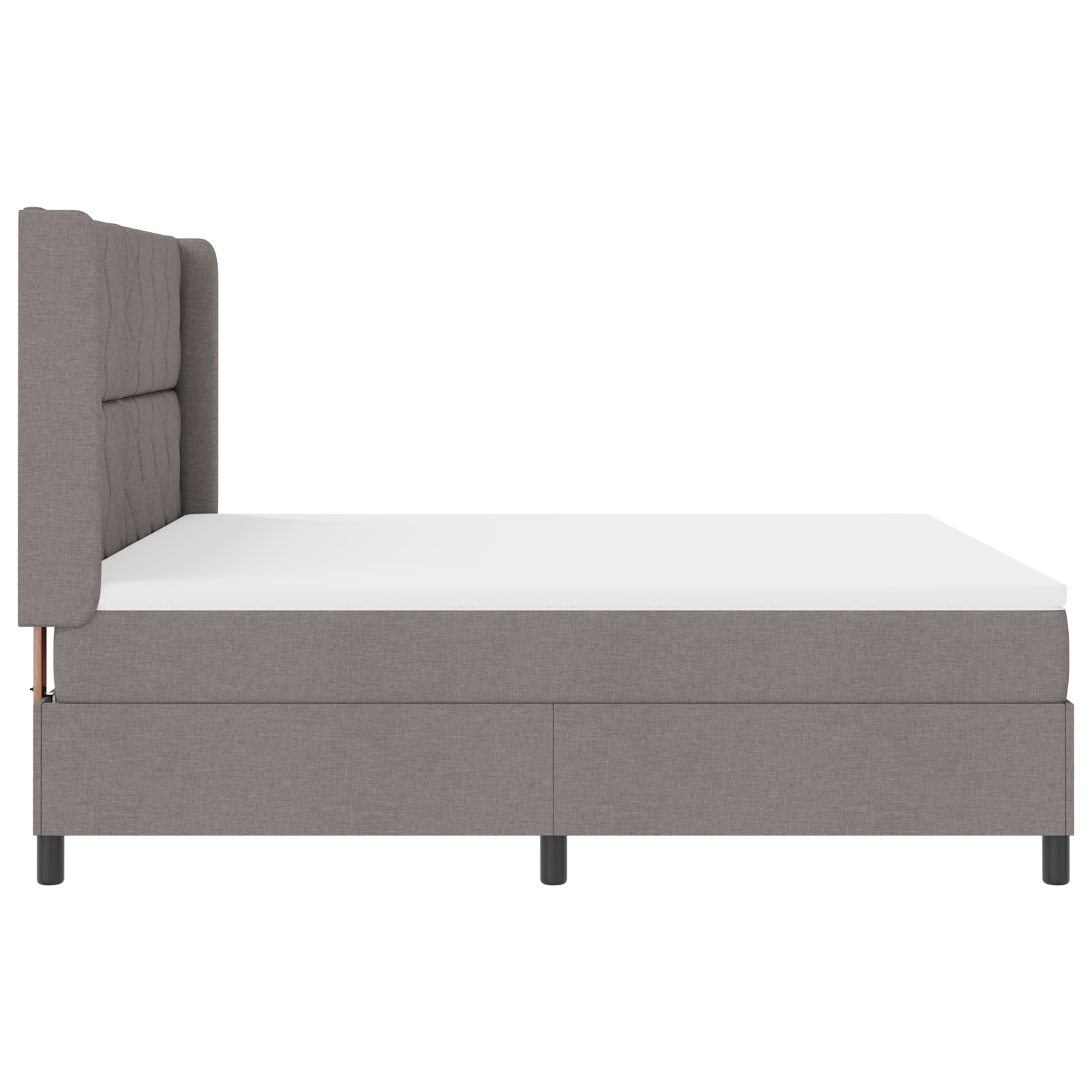 Box Spring Bed with Mattress in Taupe - 180x200 cm Fabric - Image 7
