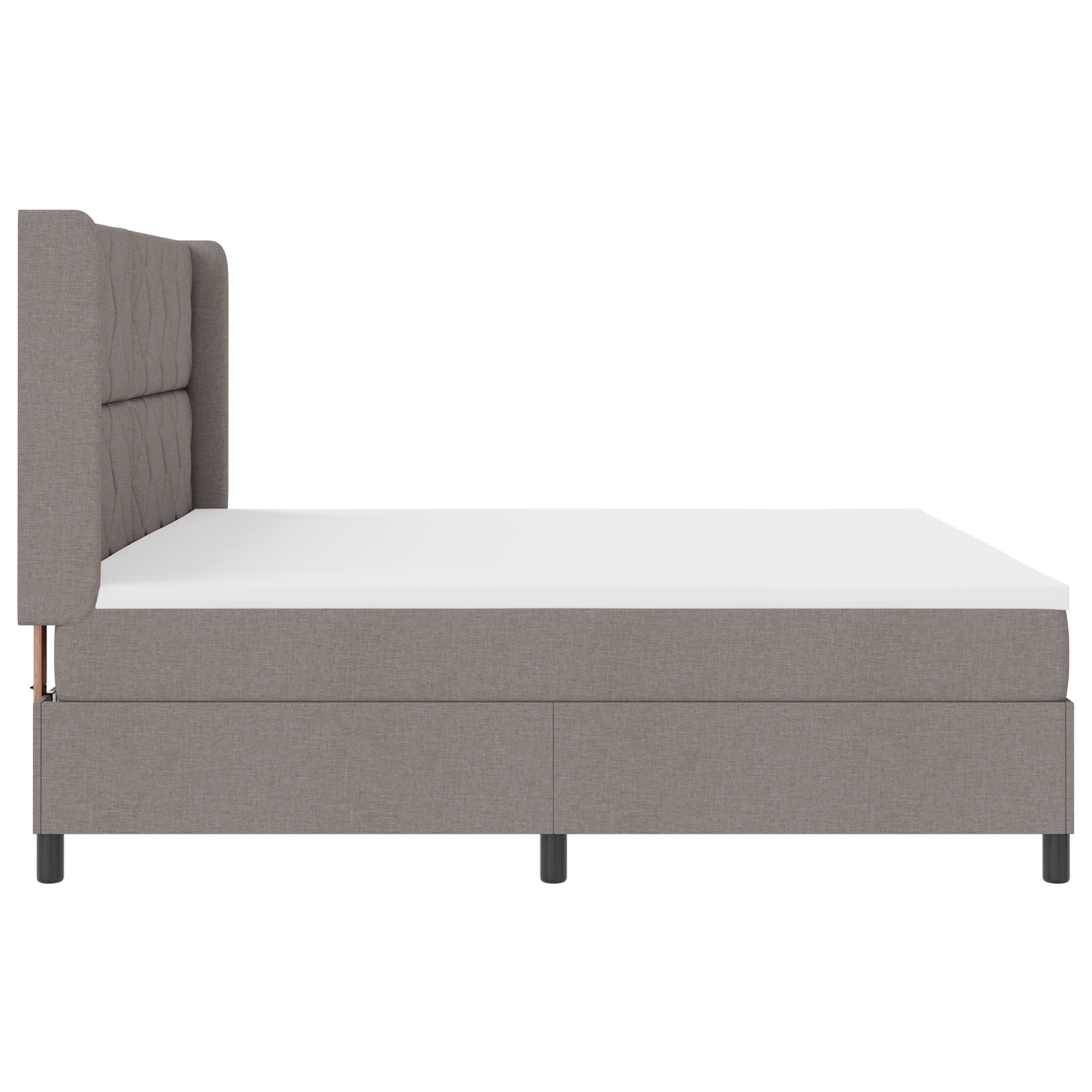 Box Spring Bed with Mattress - Taupe, 200x200 cm, Fabric - Image 9