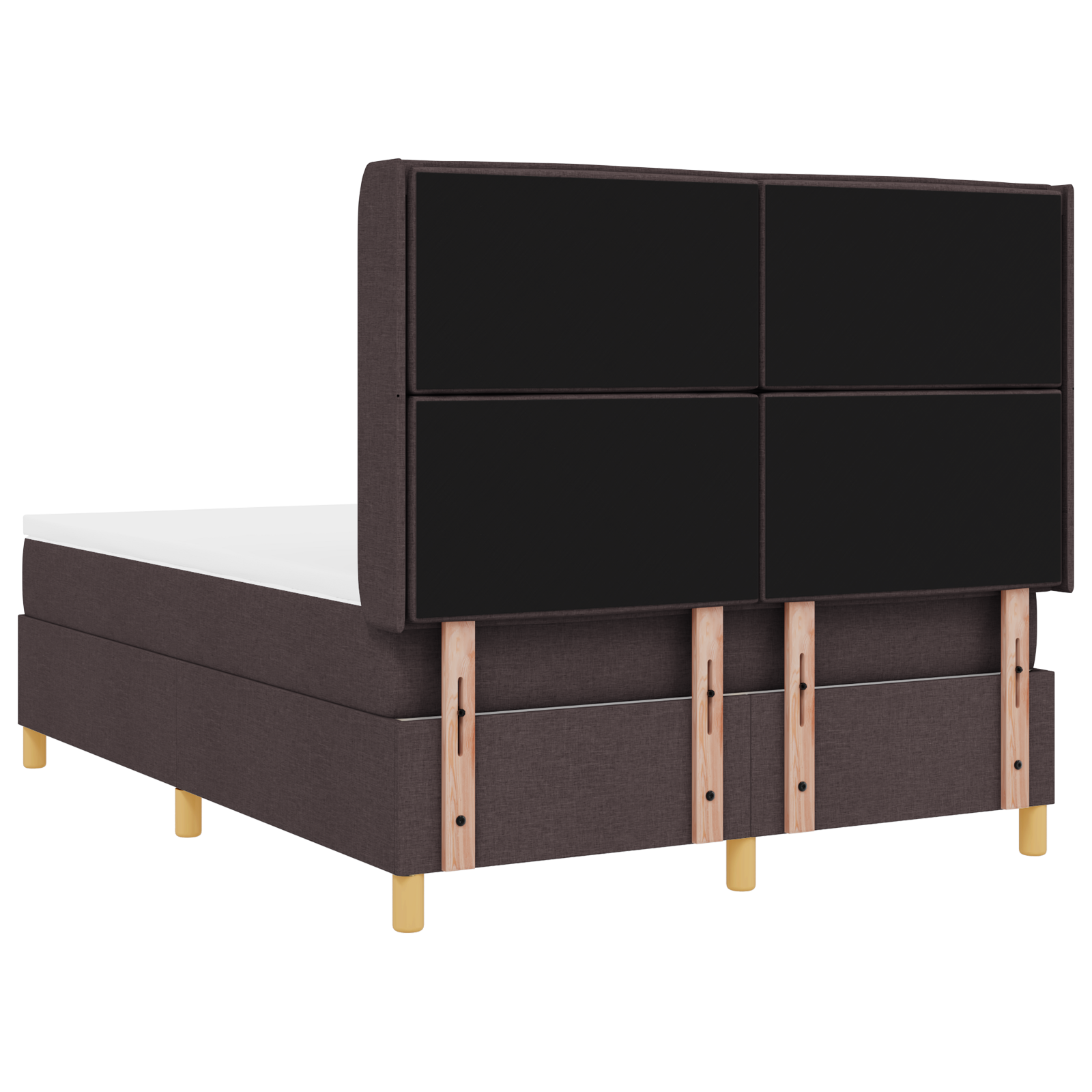 Vidaxl Boxspringbett Mit Matratze In Dunkelbraun, 140 X 190 Cm, Aus Stoff vidaXL - Bild 11 von 13