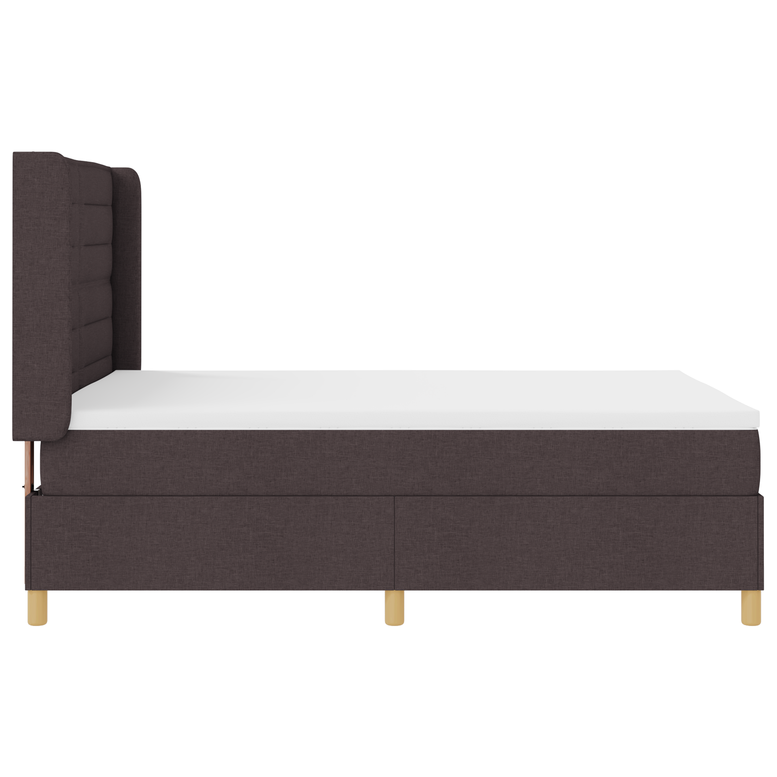 Vidaxl Boxspringbett Mit Matratze In Dunkelbraun, 140 X 190 Cm, Aus Stoff vidaXL - Bild 10 von 13