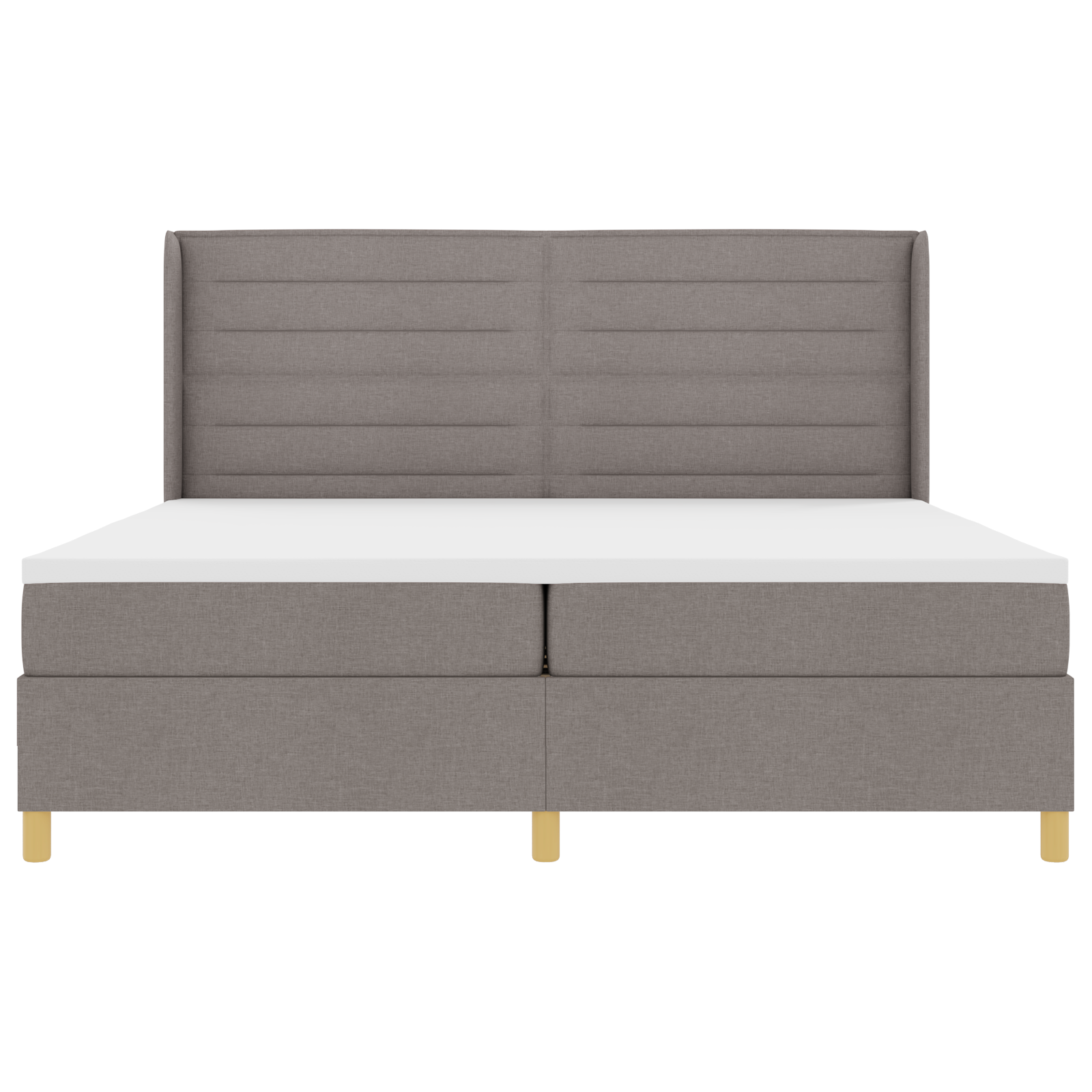 Box Spring Bed with Mattress Taupe 200x200 cm Fabric - Image 8