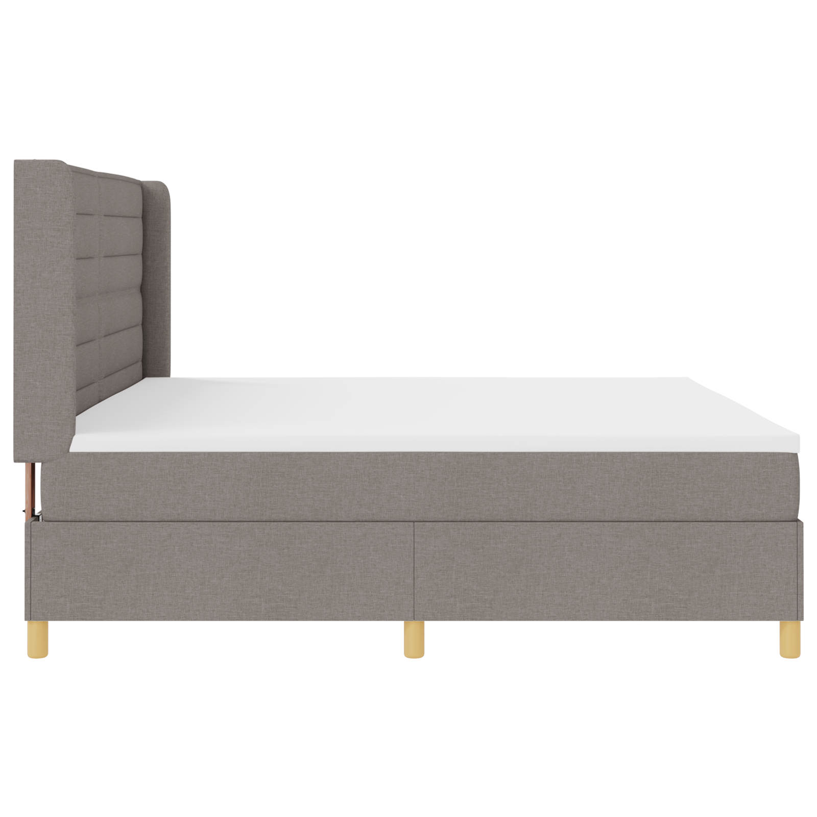 Box Spring Bed with Mattress Taupe 200x200 cm Fabric - Image 9