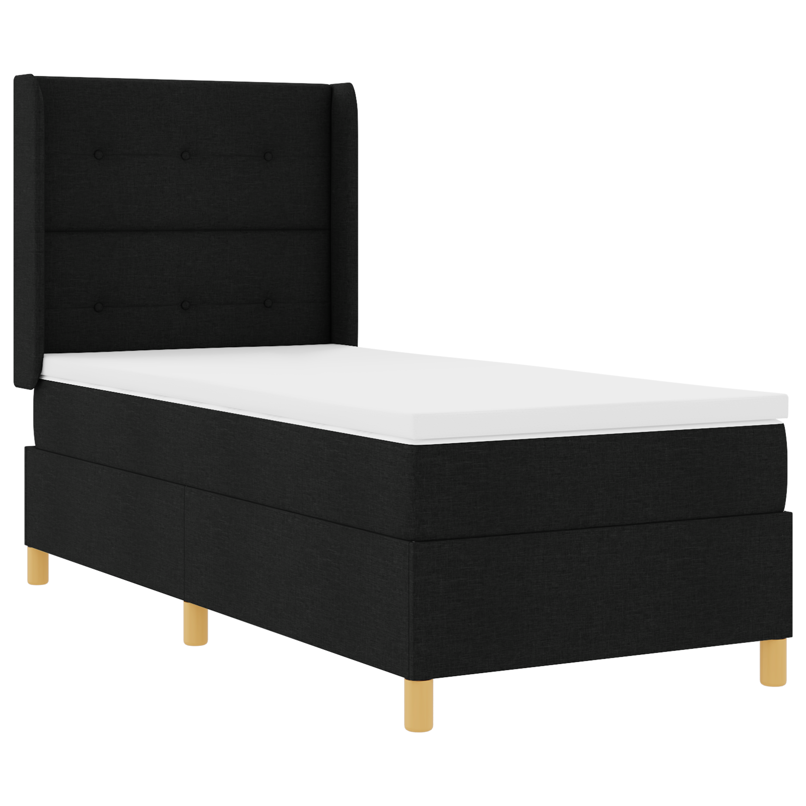 Thumbnail - vidaXL Boxspringbett mit Matratze Schwarz 90x190 cm Stoff