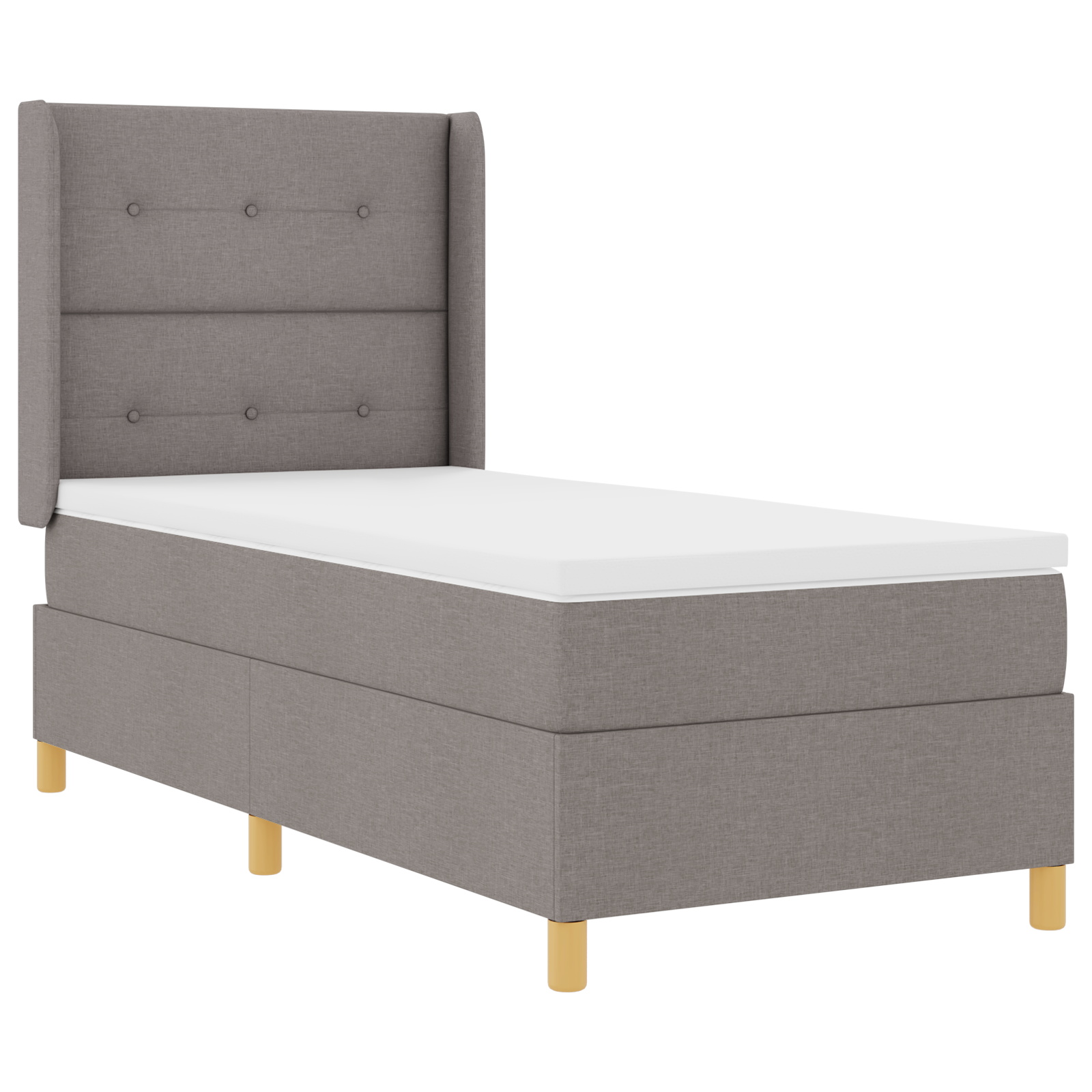 Thumbnail - vidaXL Boxspringbett mit Matratze Taupe 90x200 cm Stoff